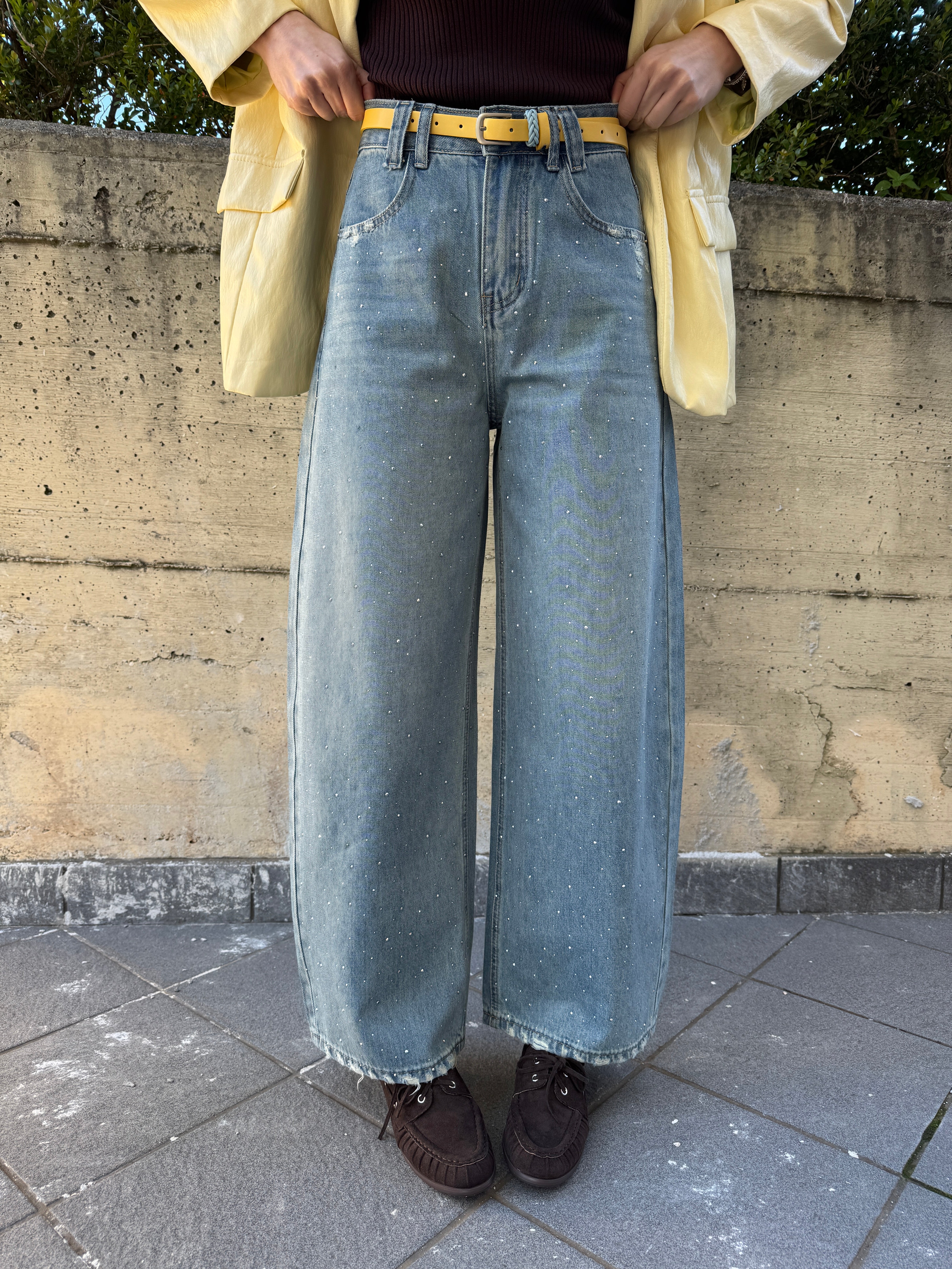 Jeans cintura gialla