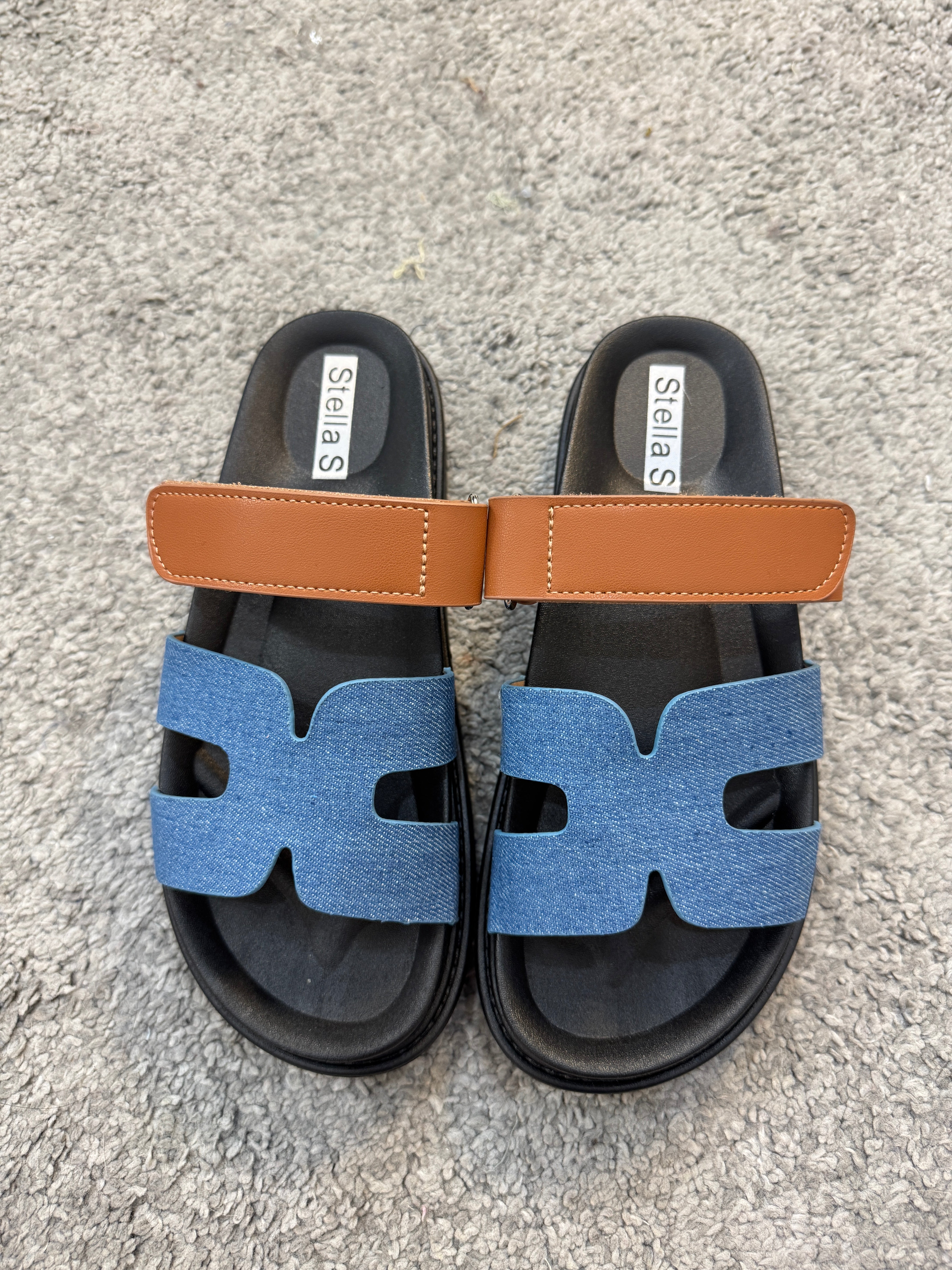 Sandalo bicolor denim