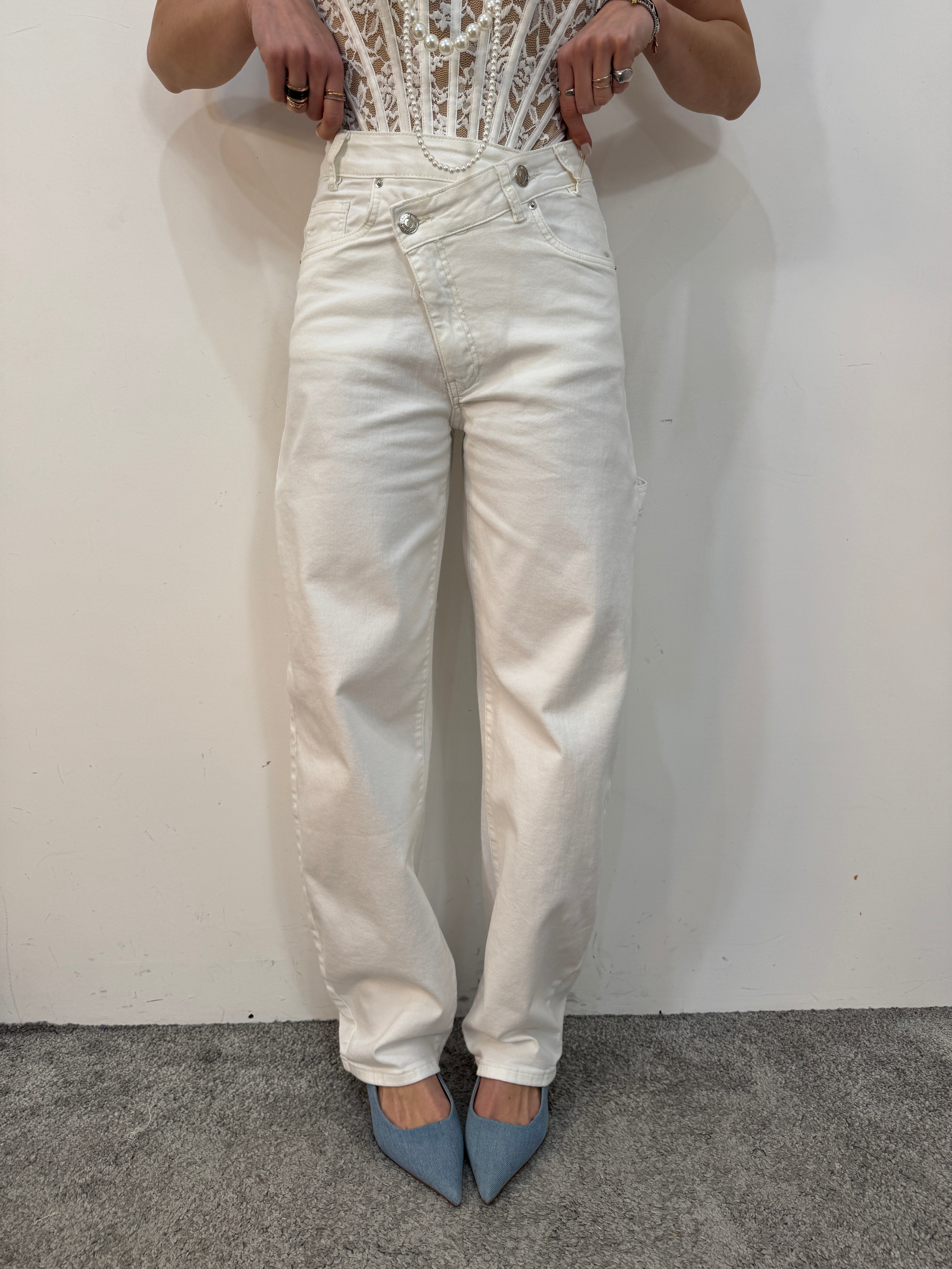 Jeans ballon white