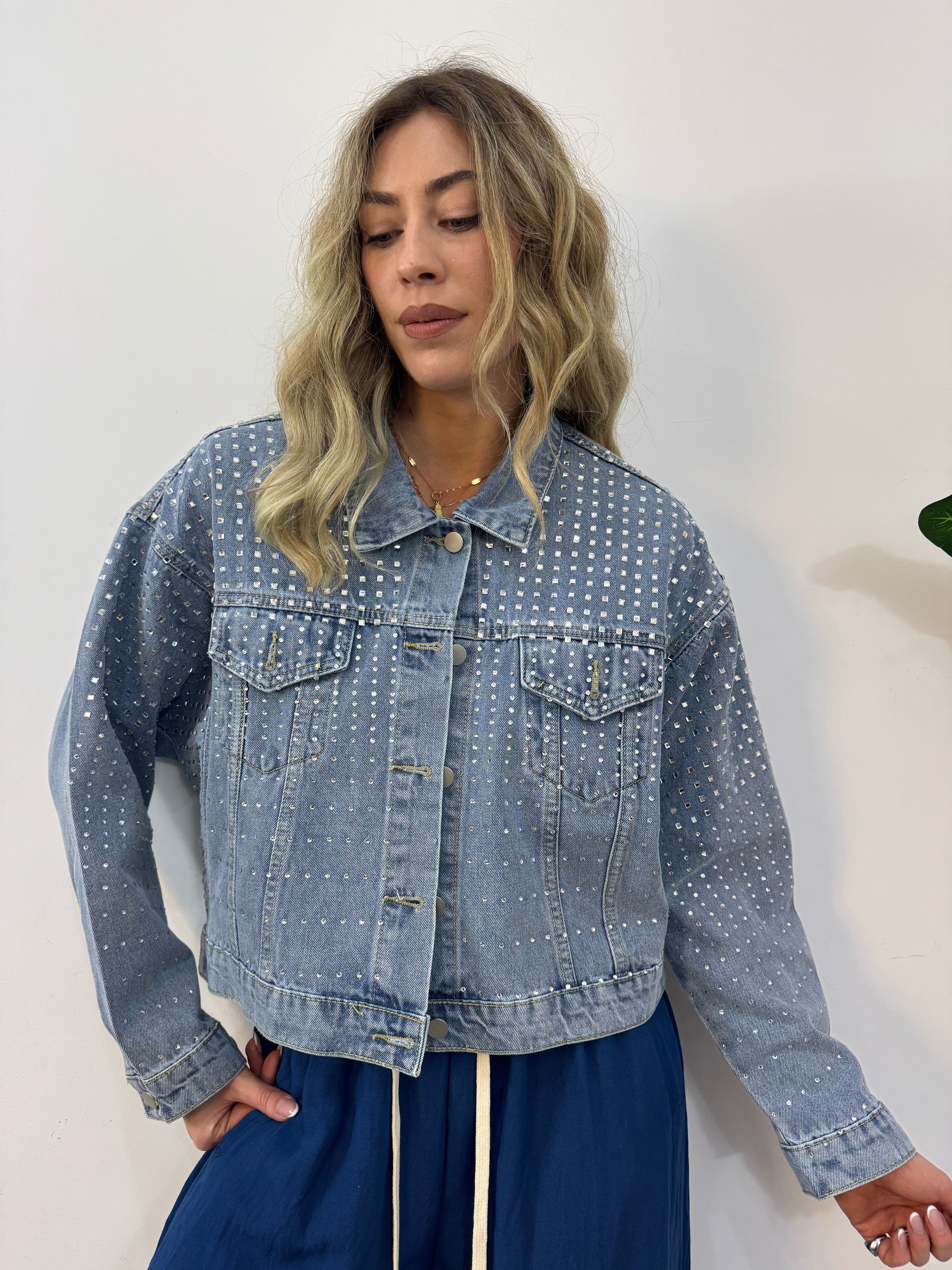 Giacca denim shine