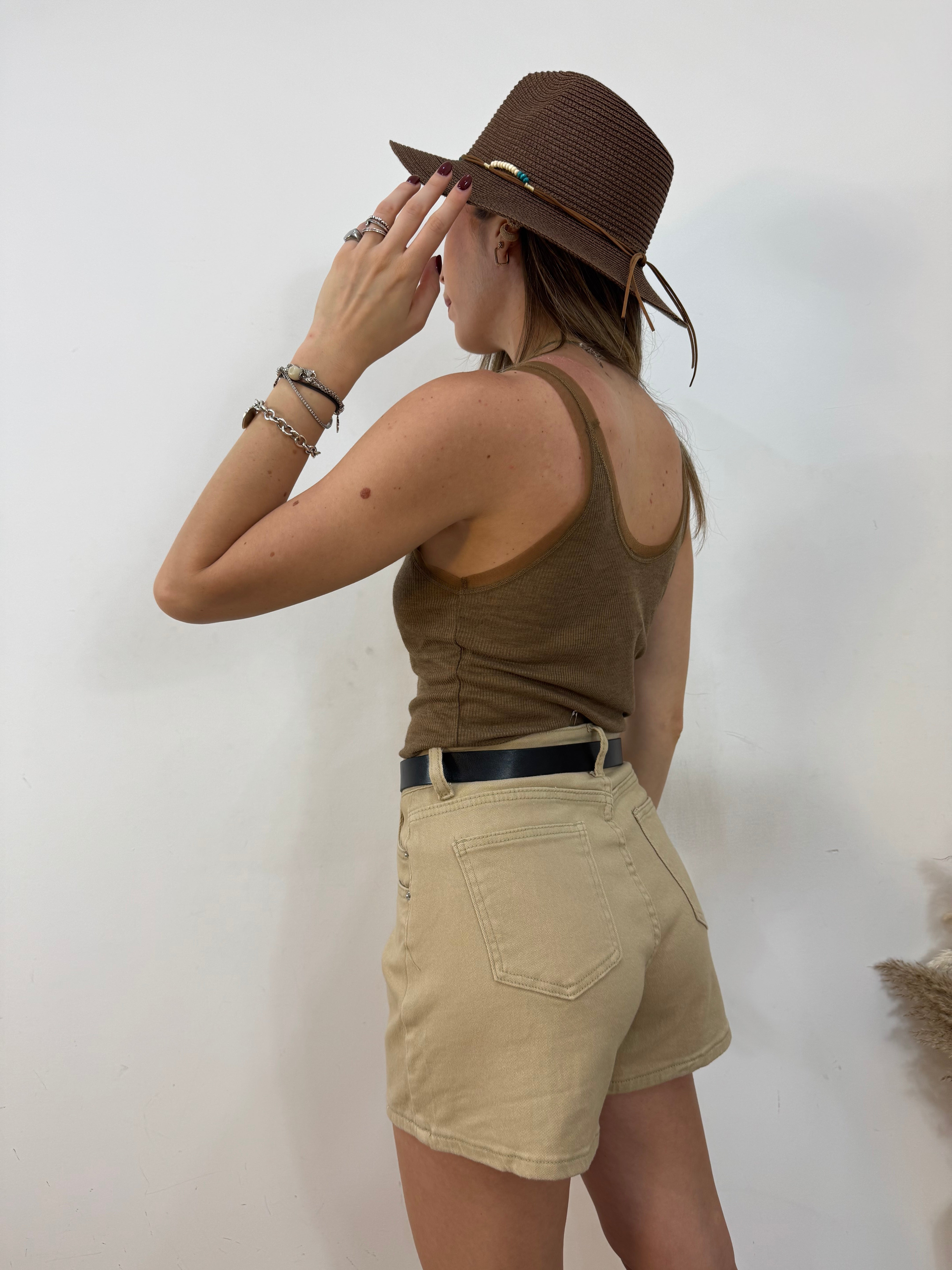 Canotta bretella velo