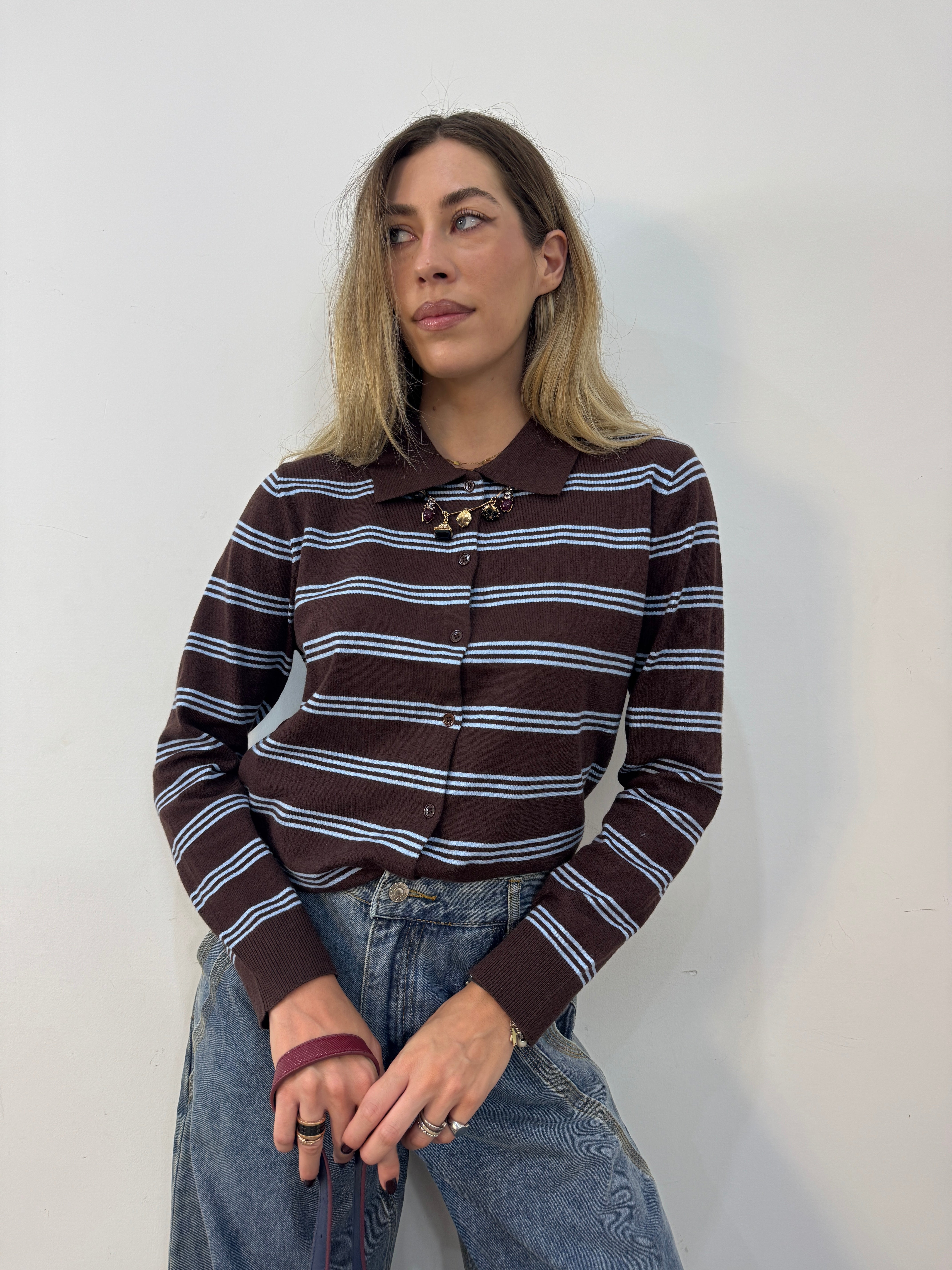 Cardigan righino azzurro