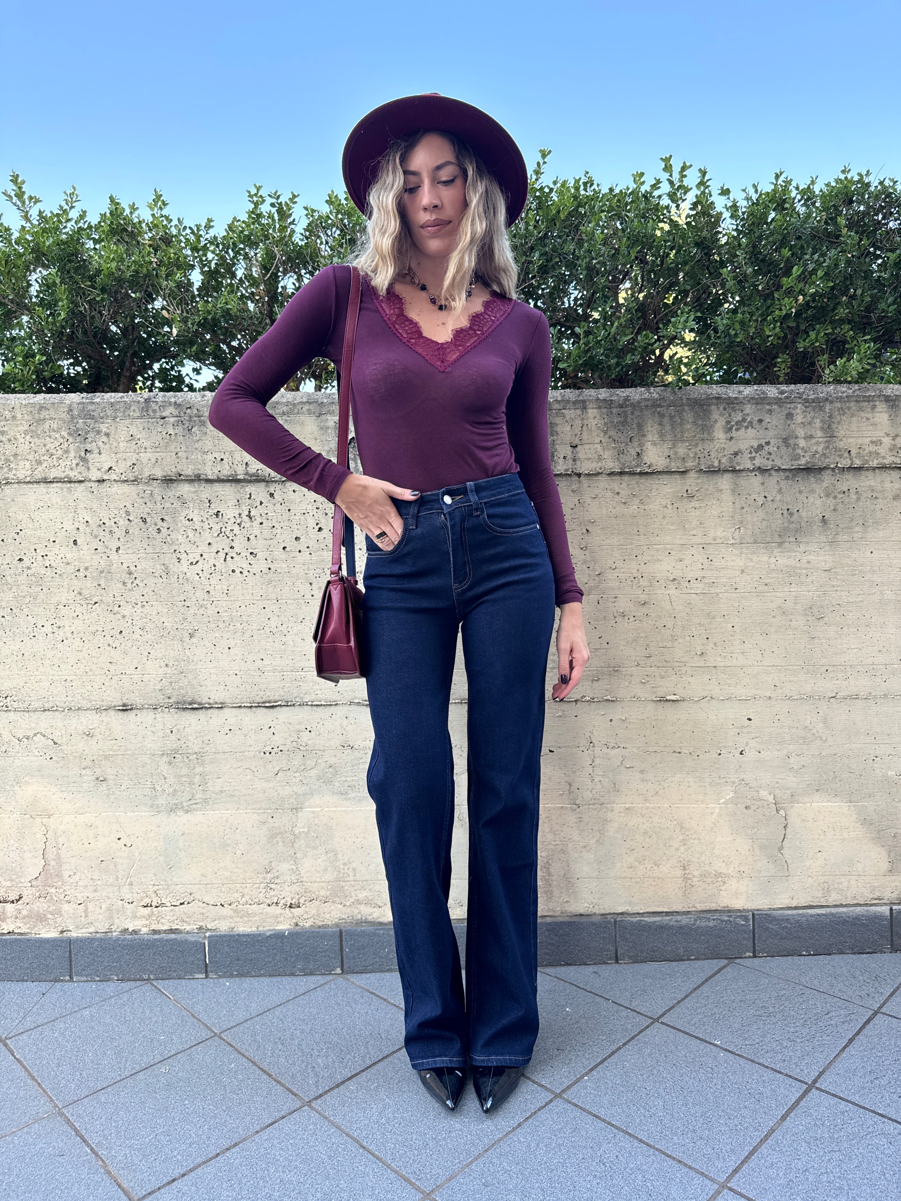 Maglia sottogiacca con pizzo