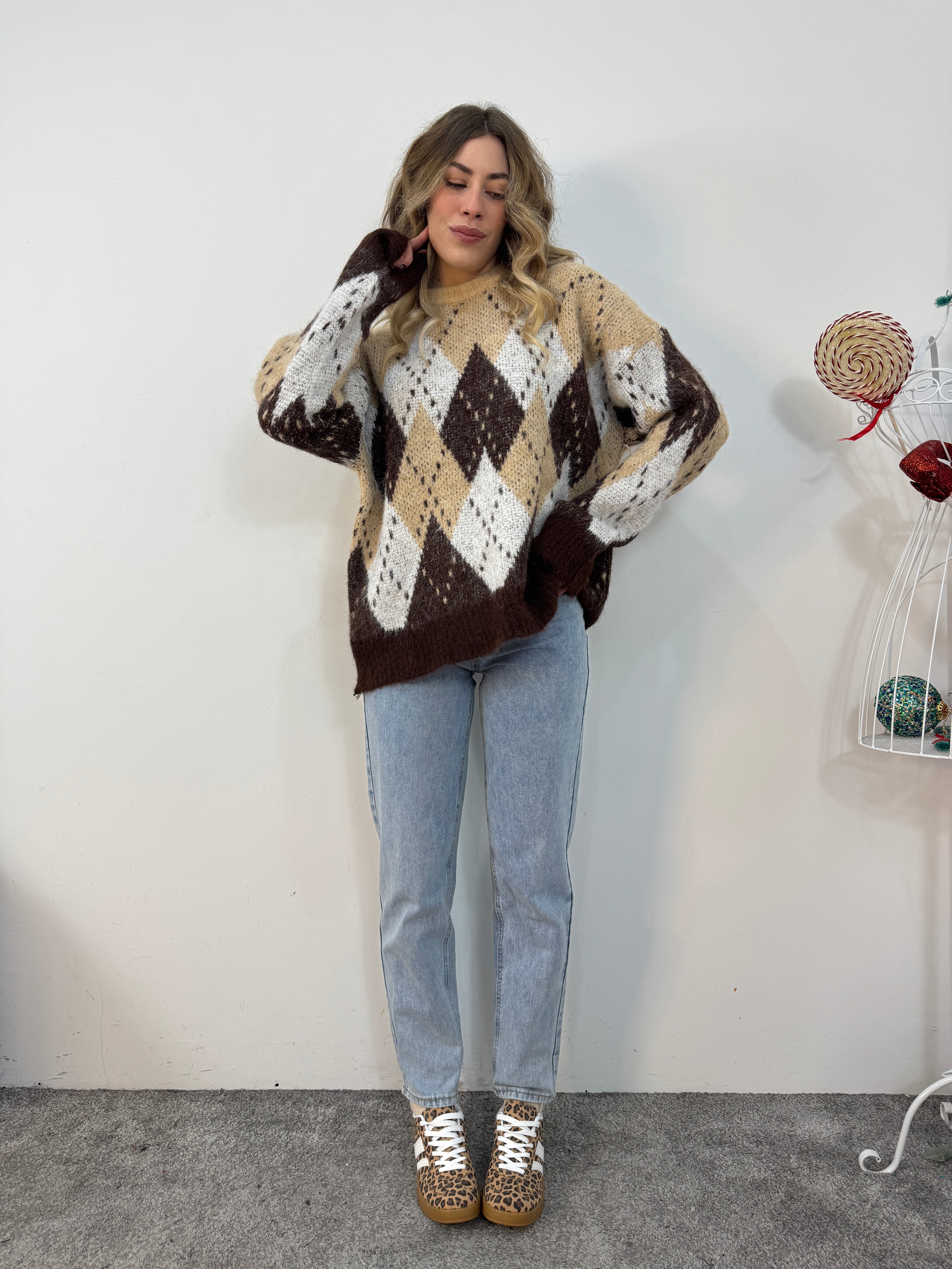 Maglia rombi Camel