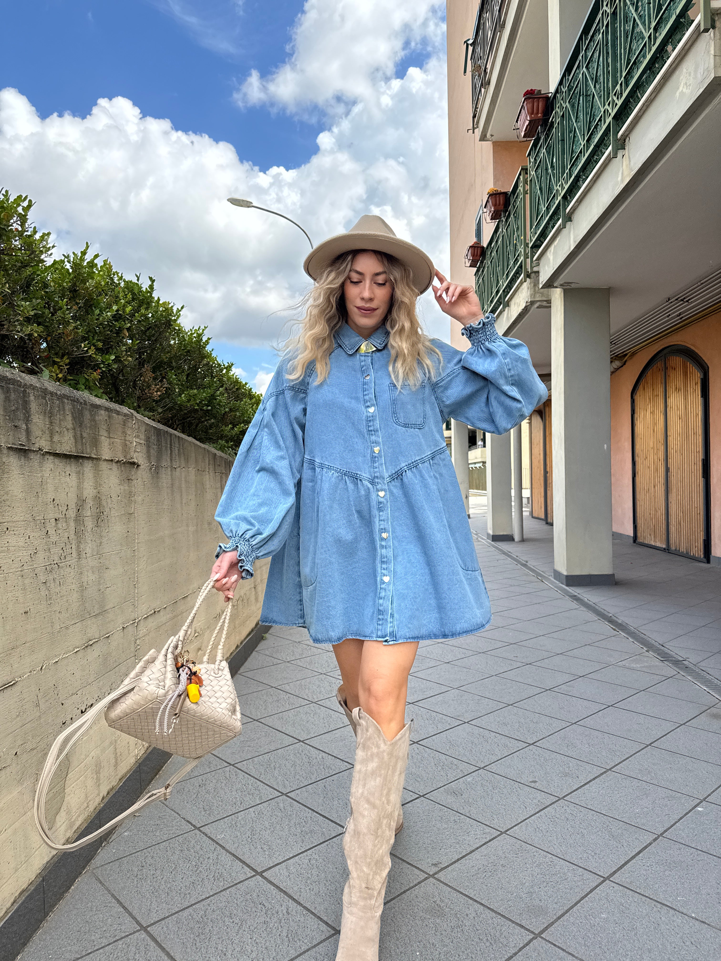 Abito denim heart