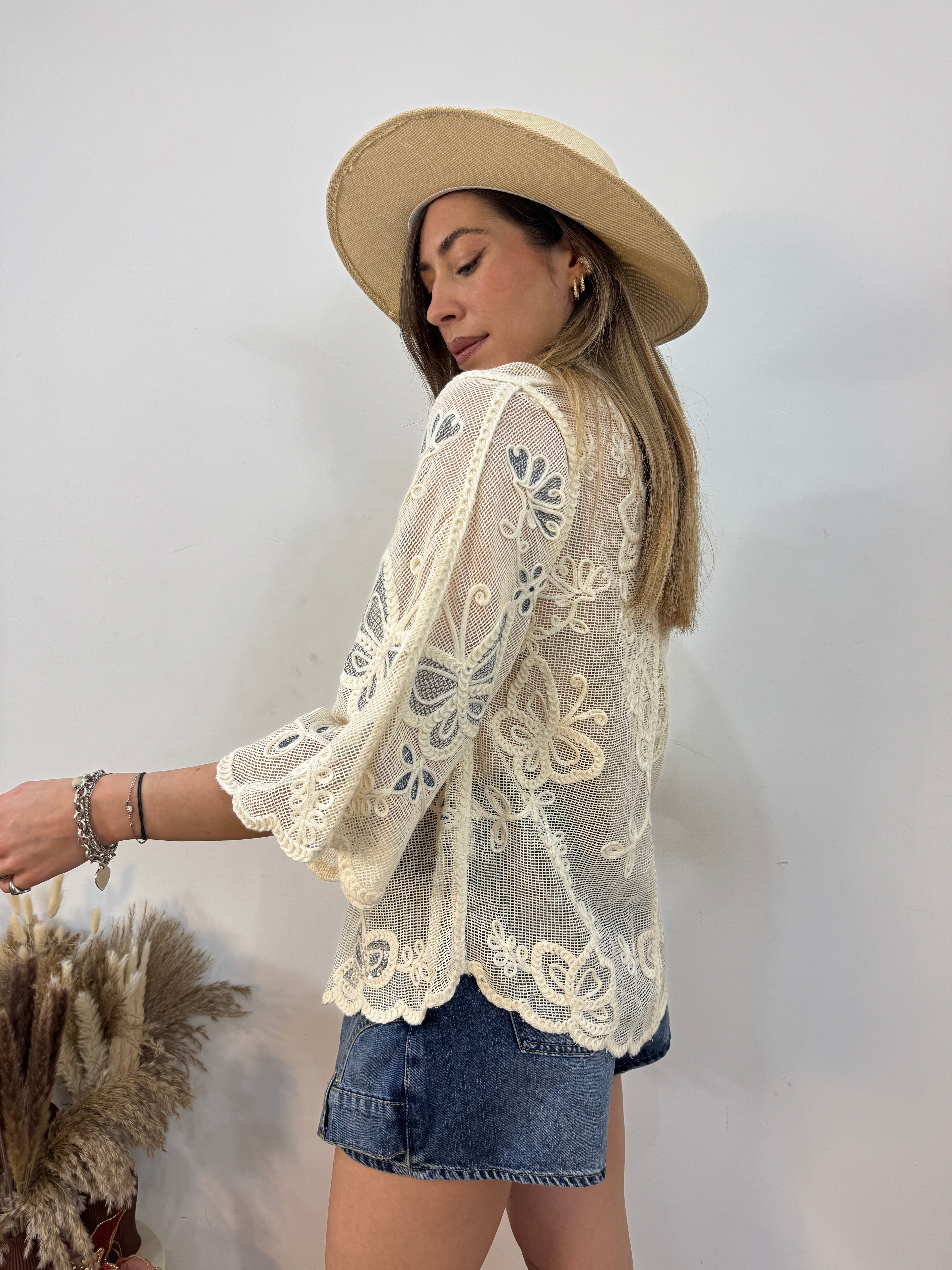 Cardigan Fiore Blu