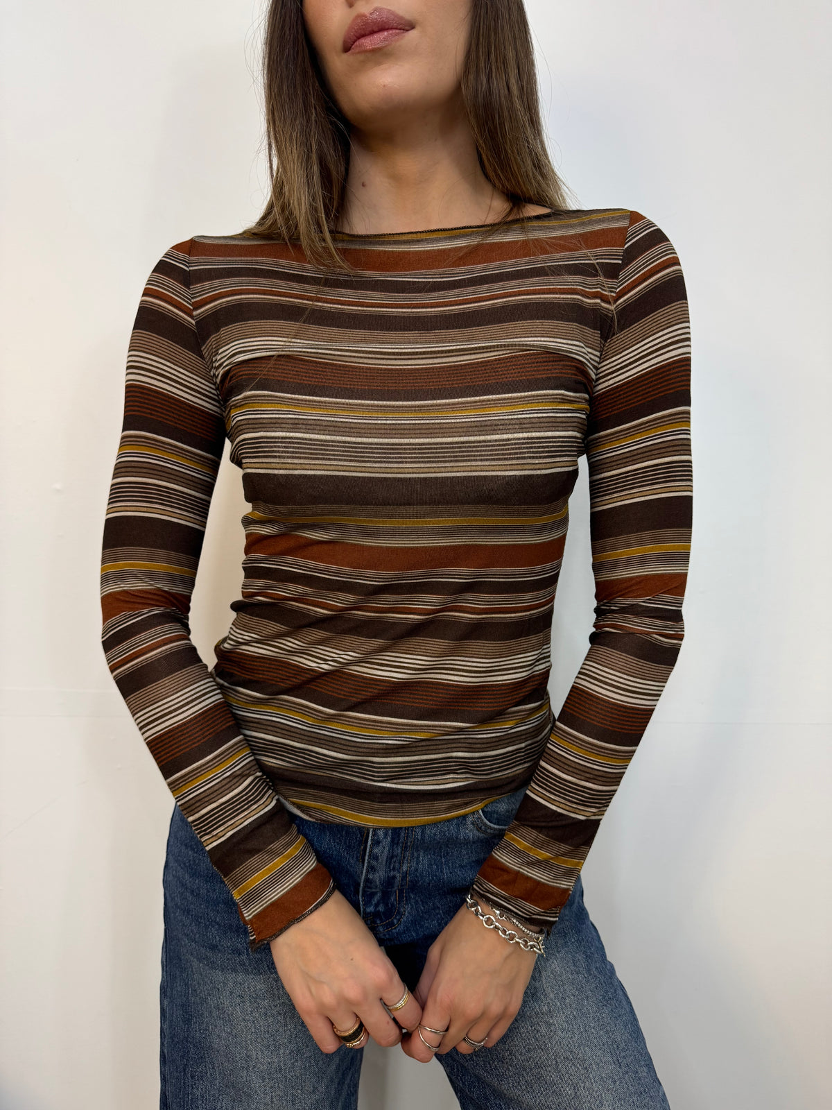 Maglia sotto-giacca multirighe