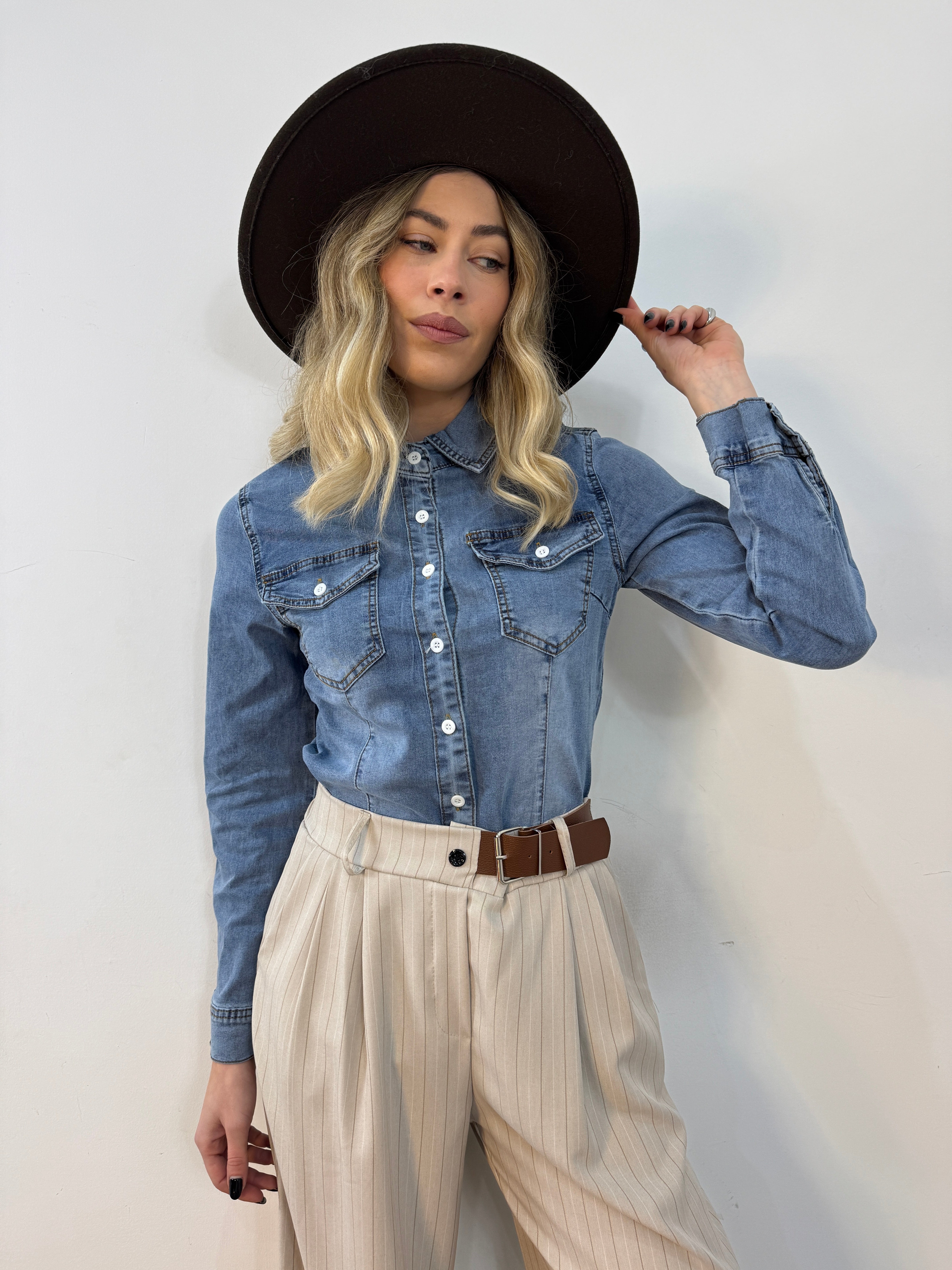 Camicia skinny denim