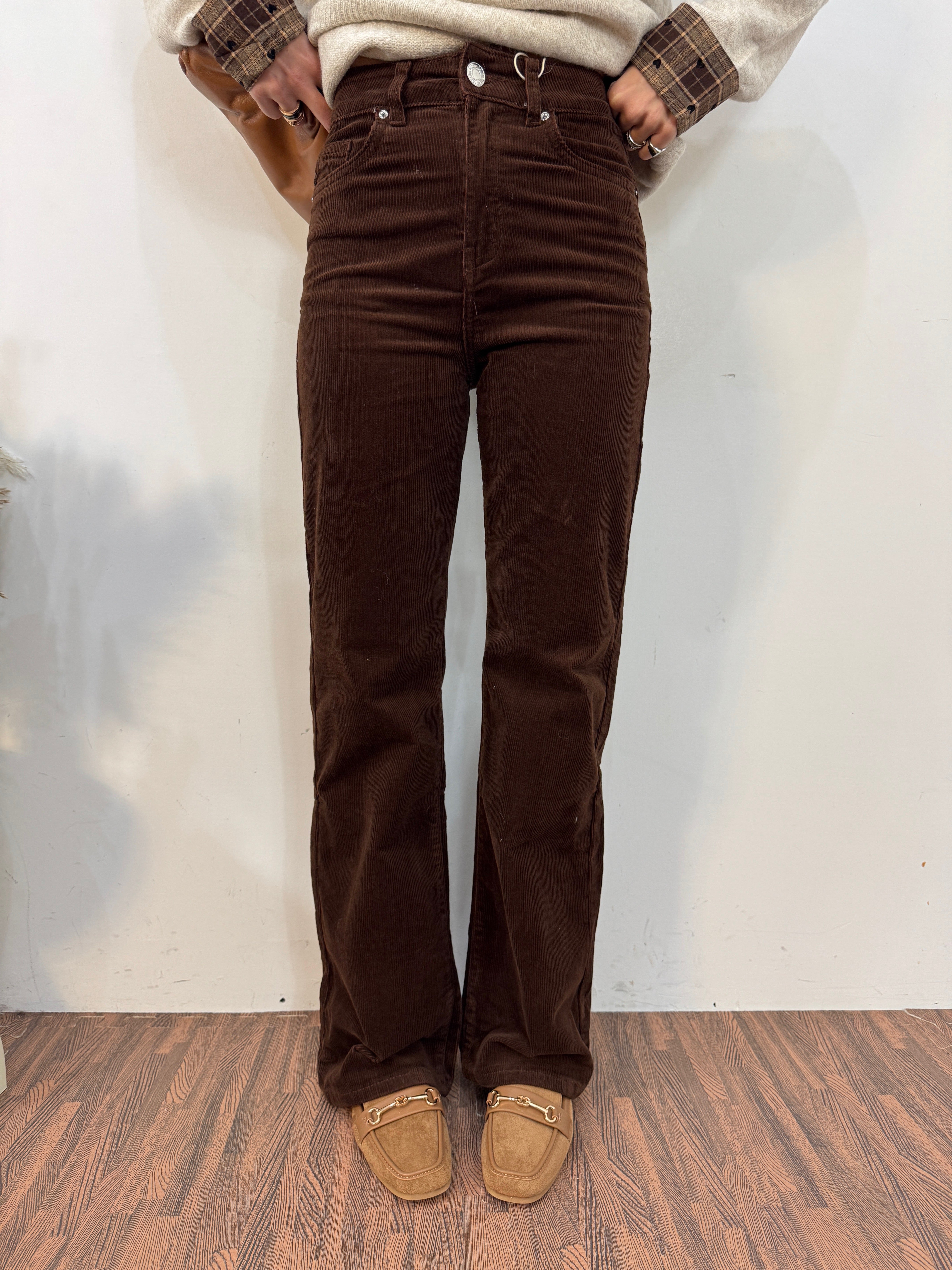Pantalone velvet brown