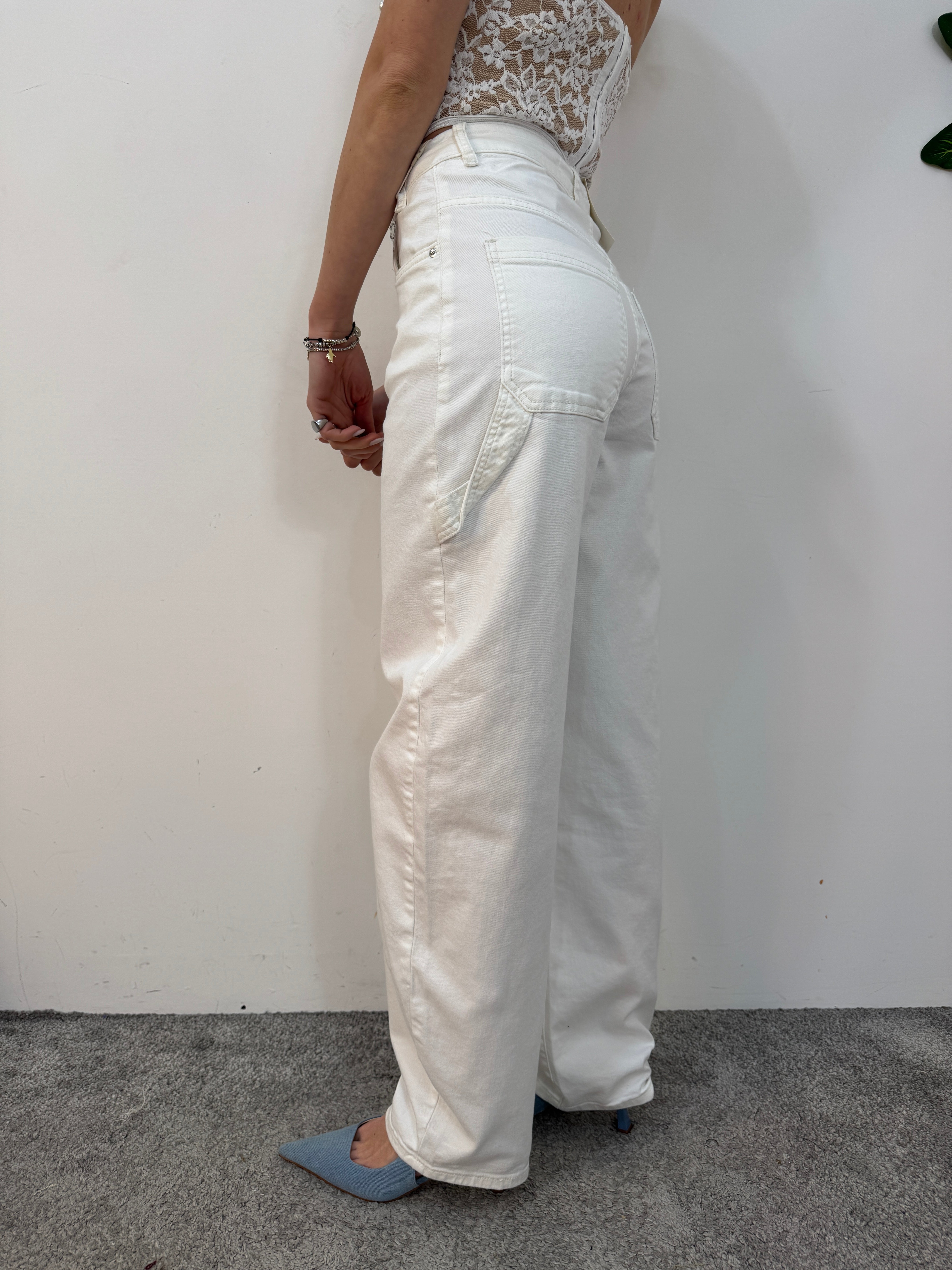 Jeans ballon white