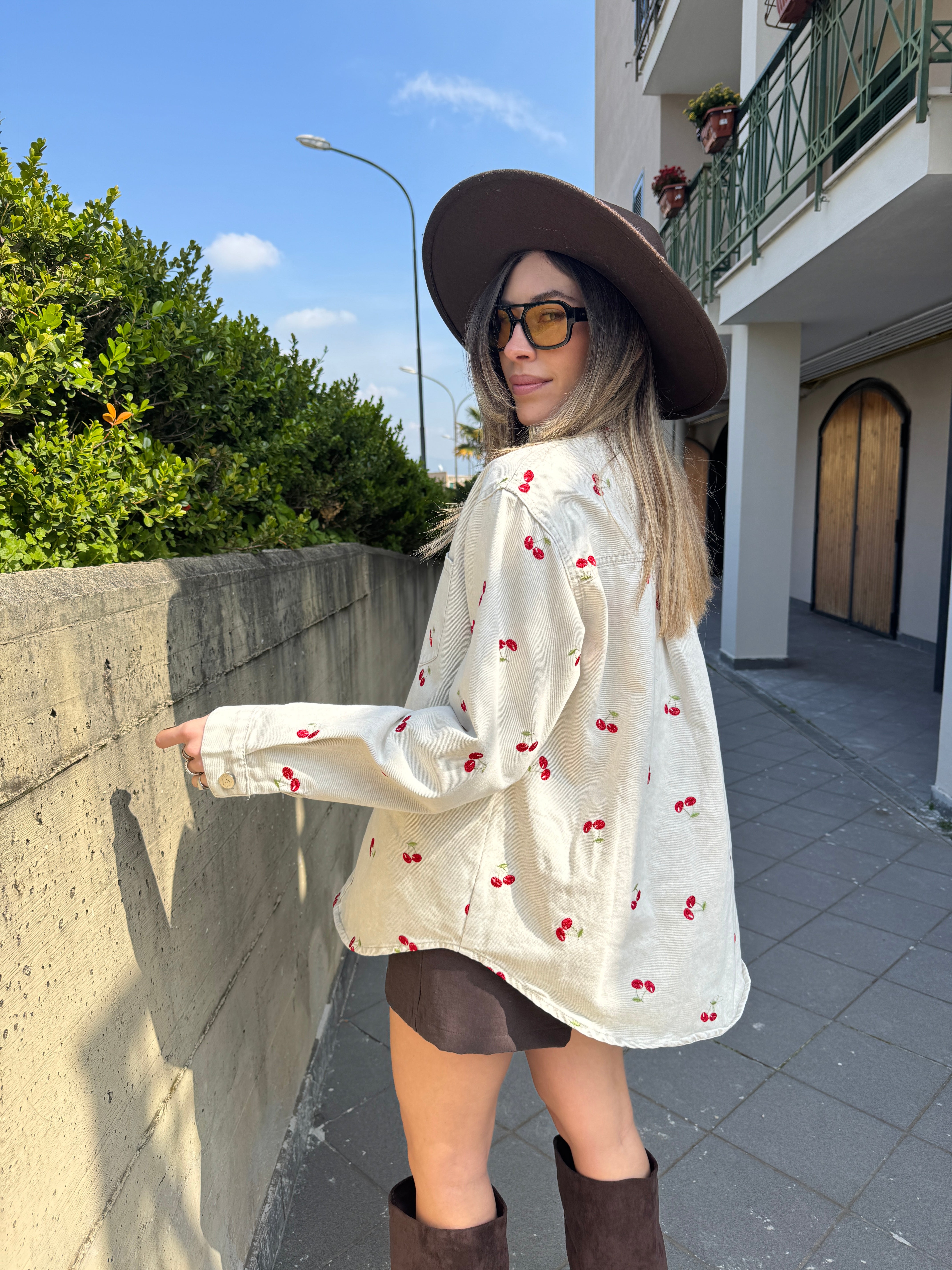 Camicia denim ciliegina