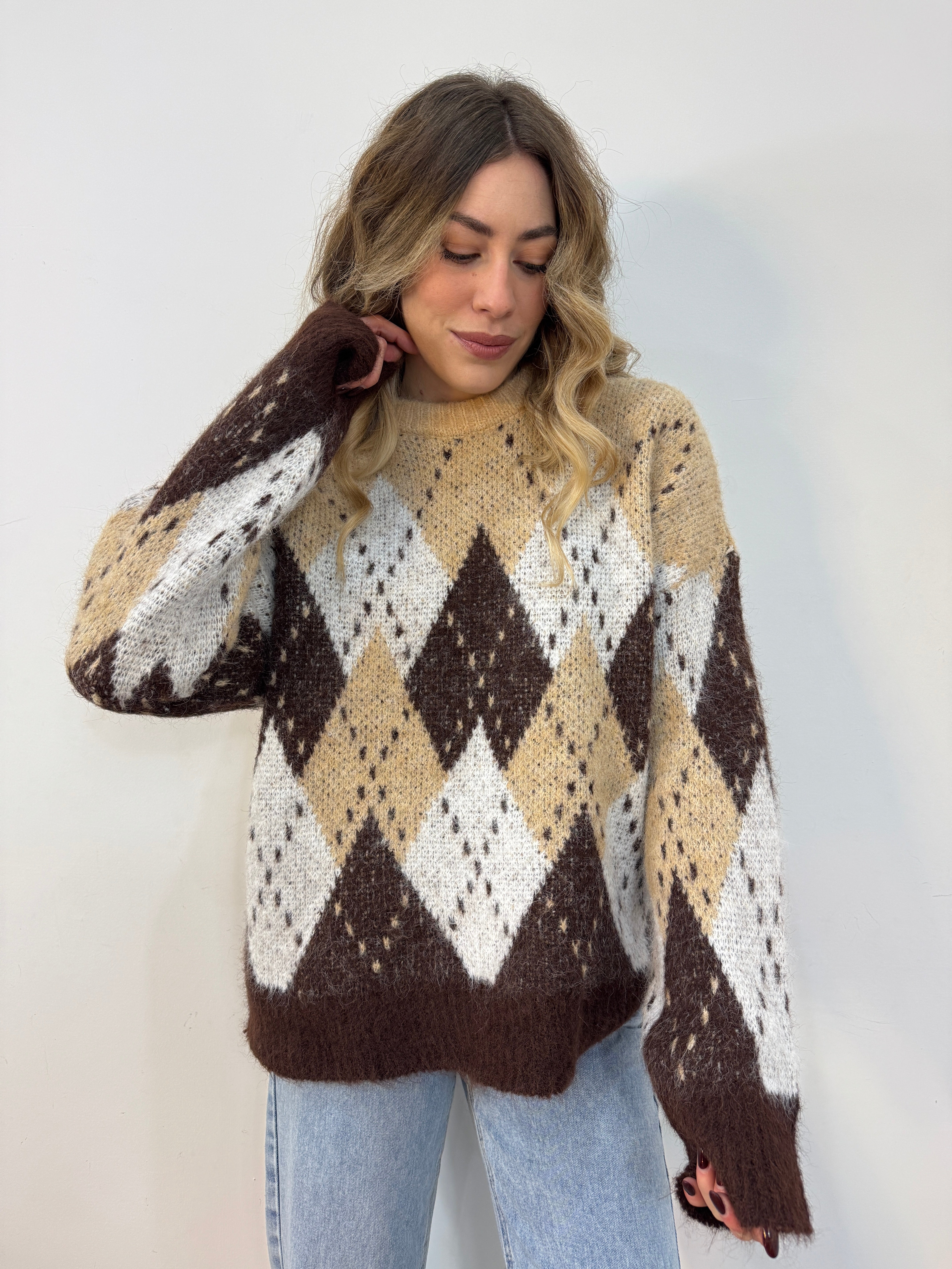 Maglia rombi Camel