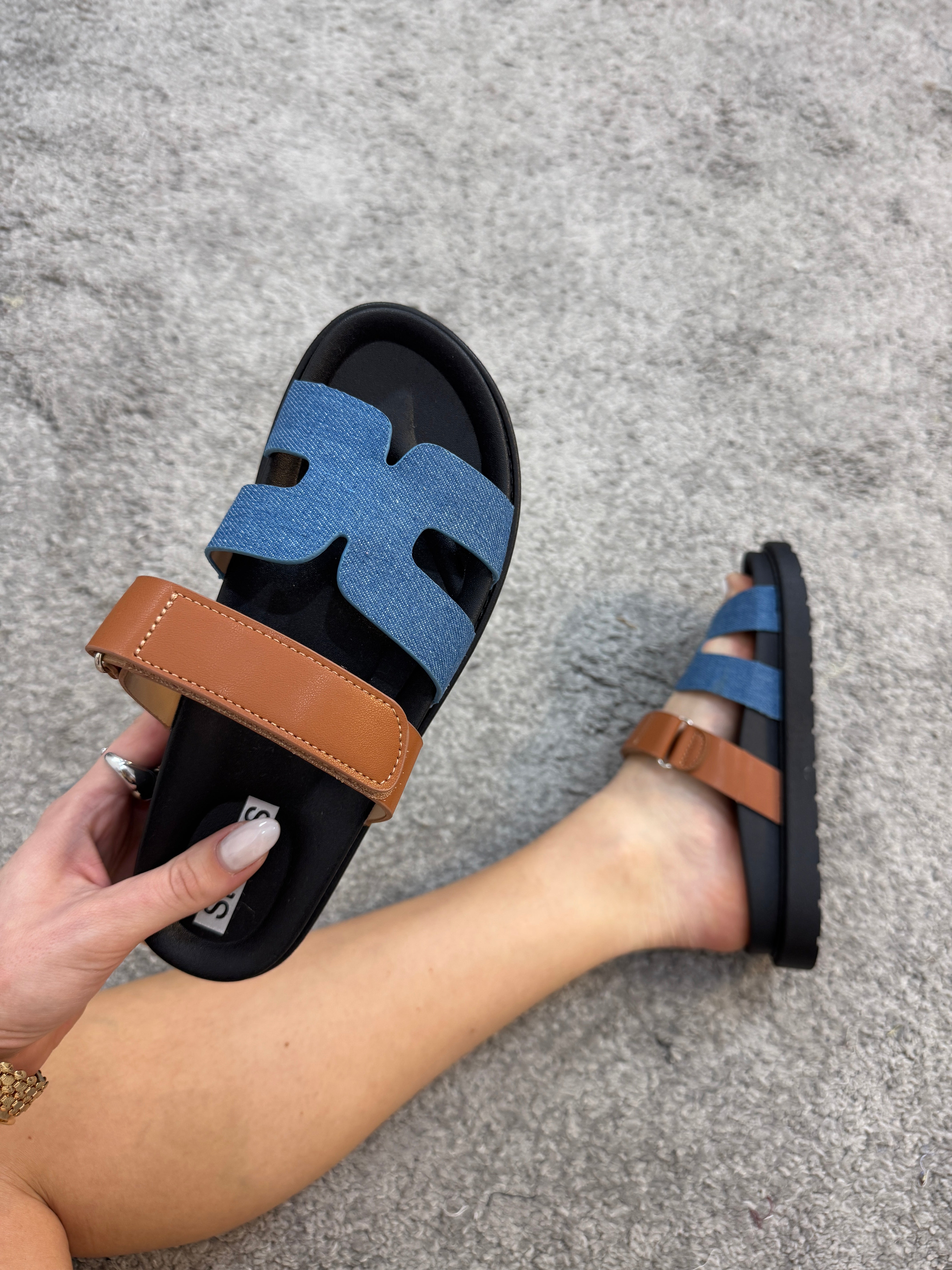 Sandalo bicolor denim