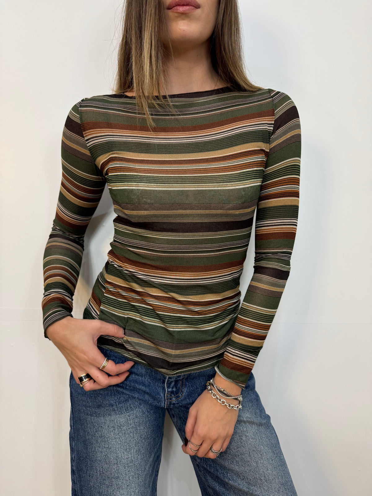 Maglia sotto-giacca multirighe