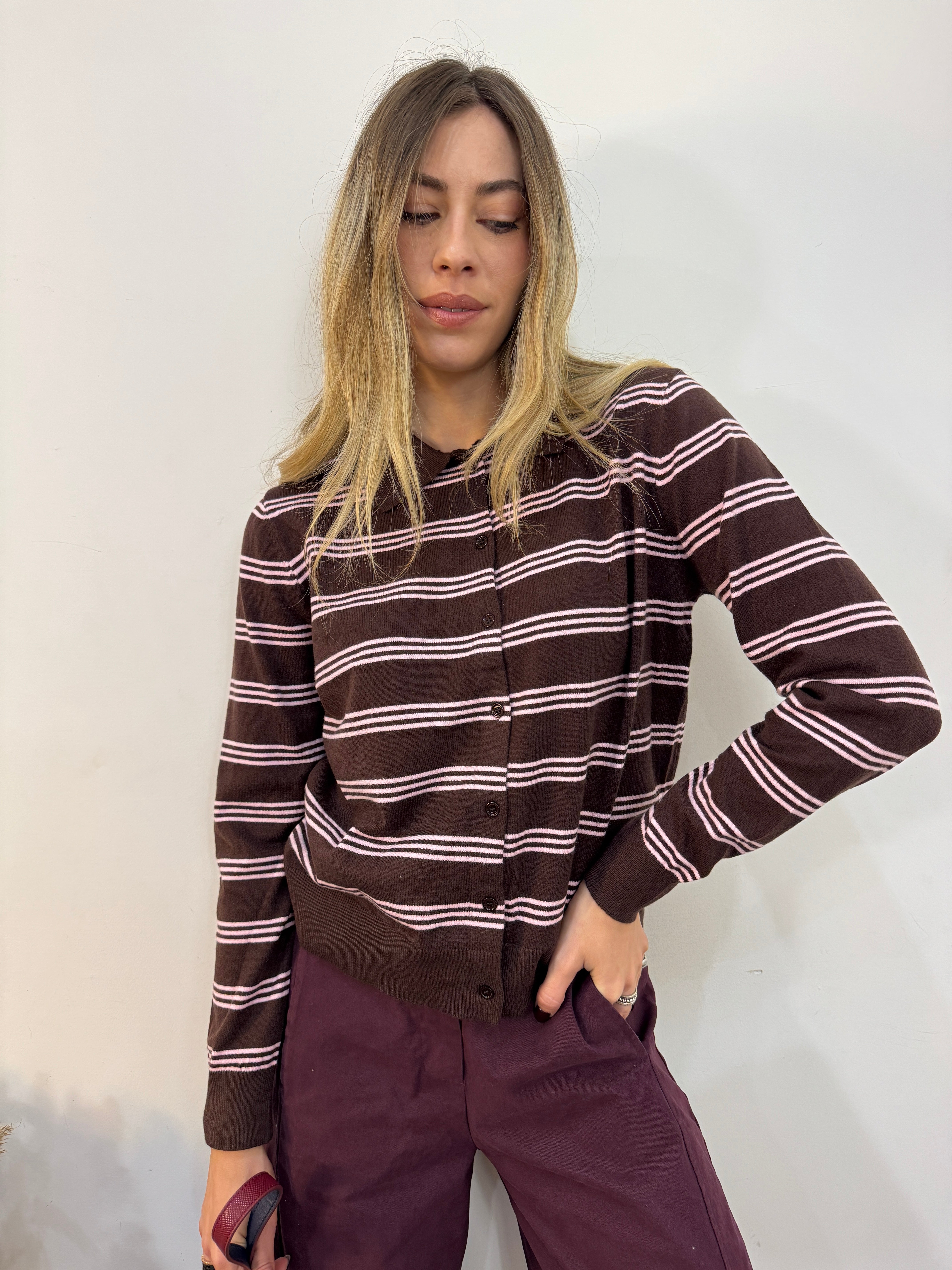 Cardigan righino rosa