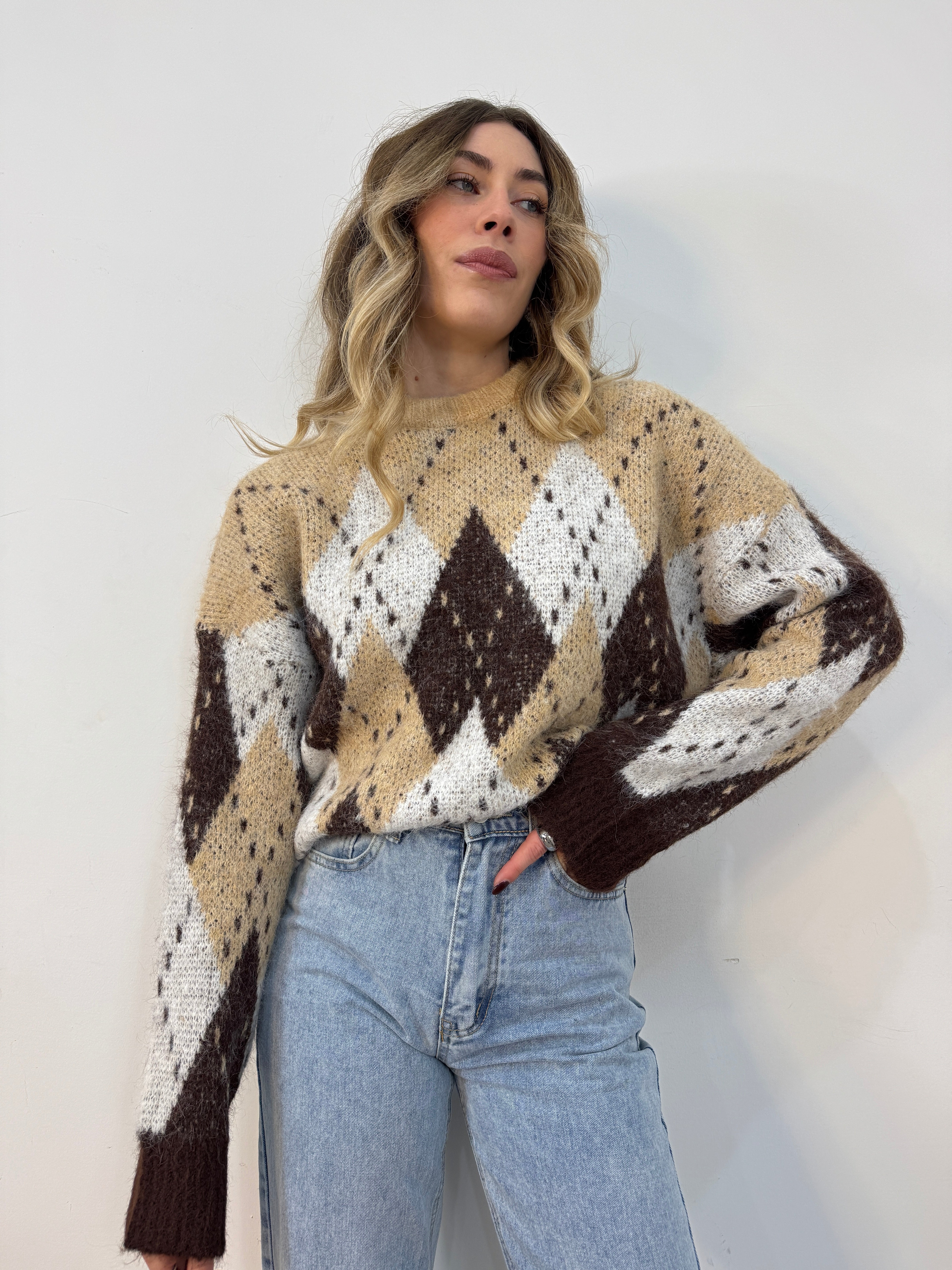 Maglia rombi Camel