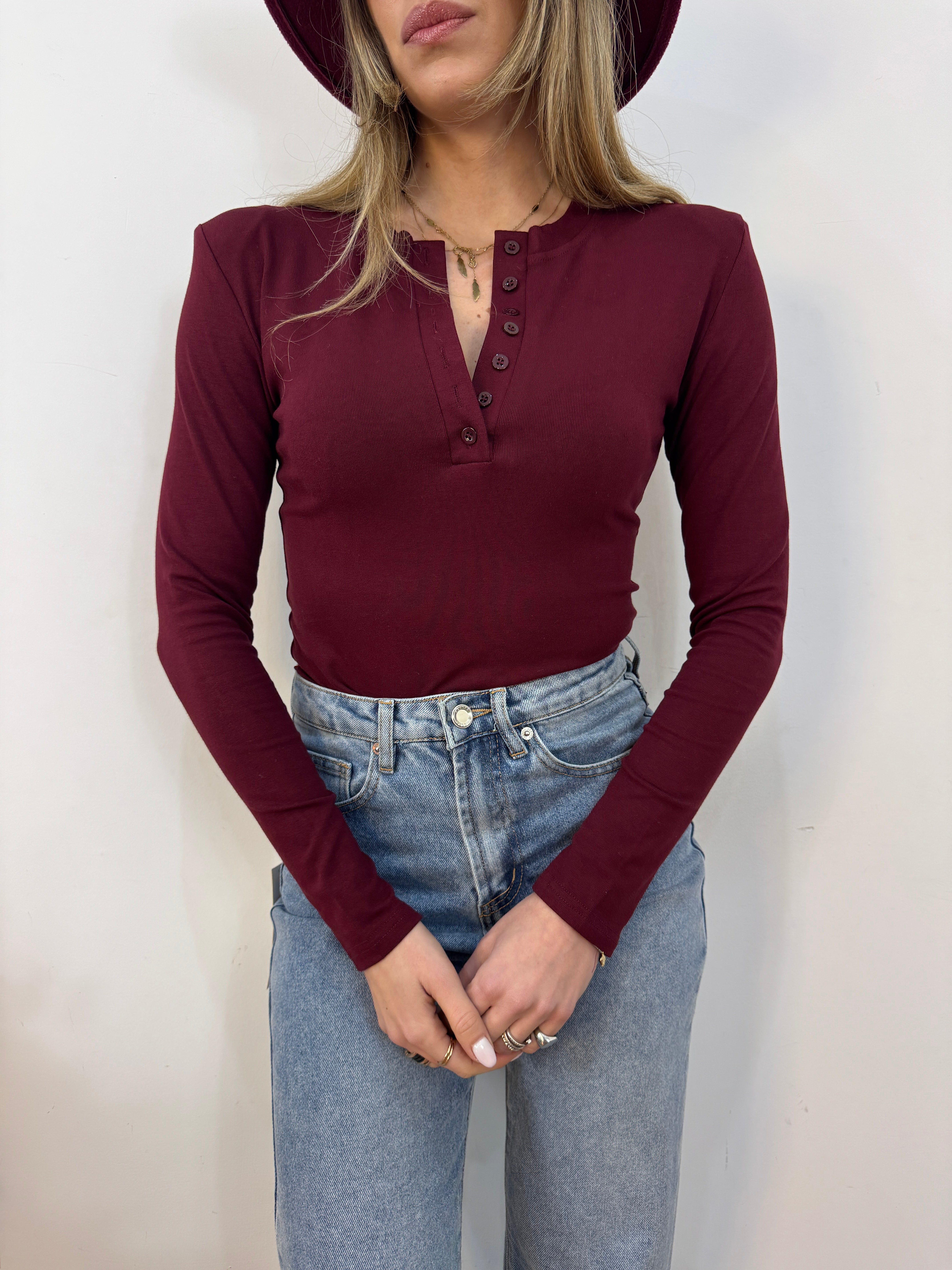 Maglia bottoncini smoky