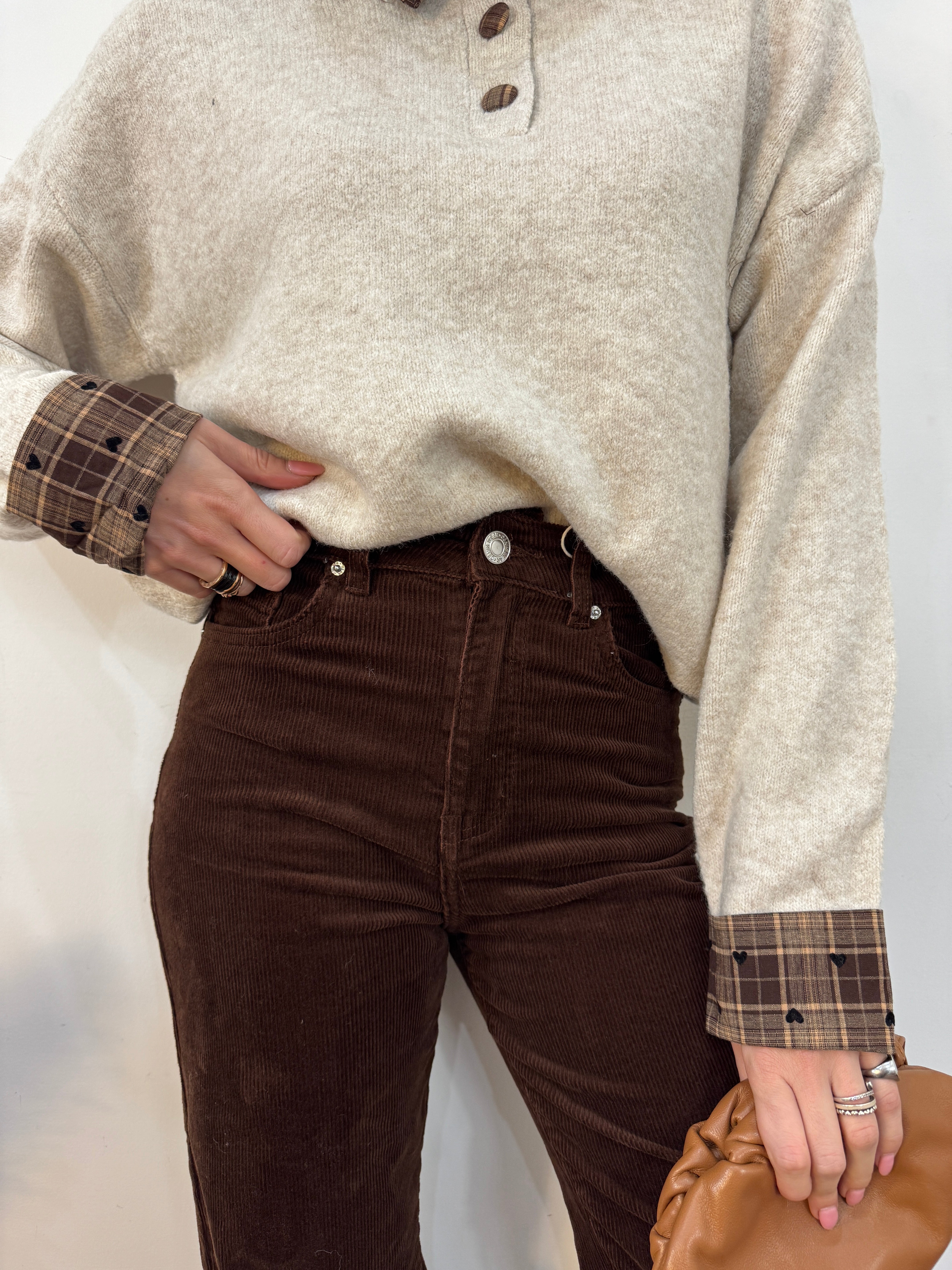 Pantalone velvet brown