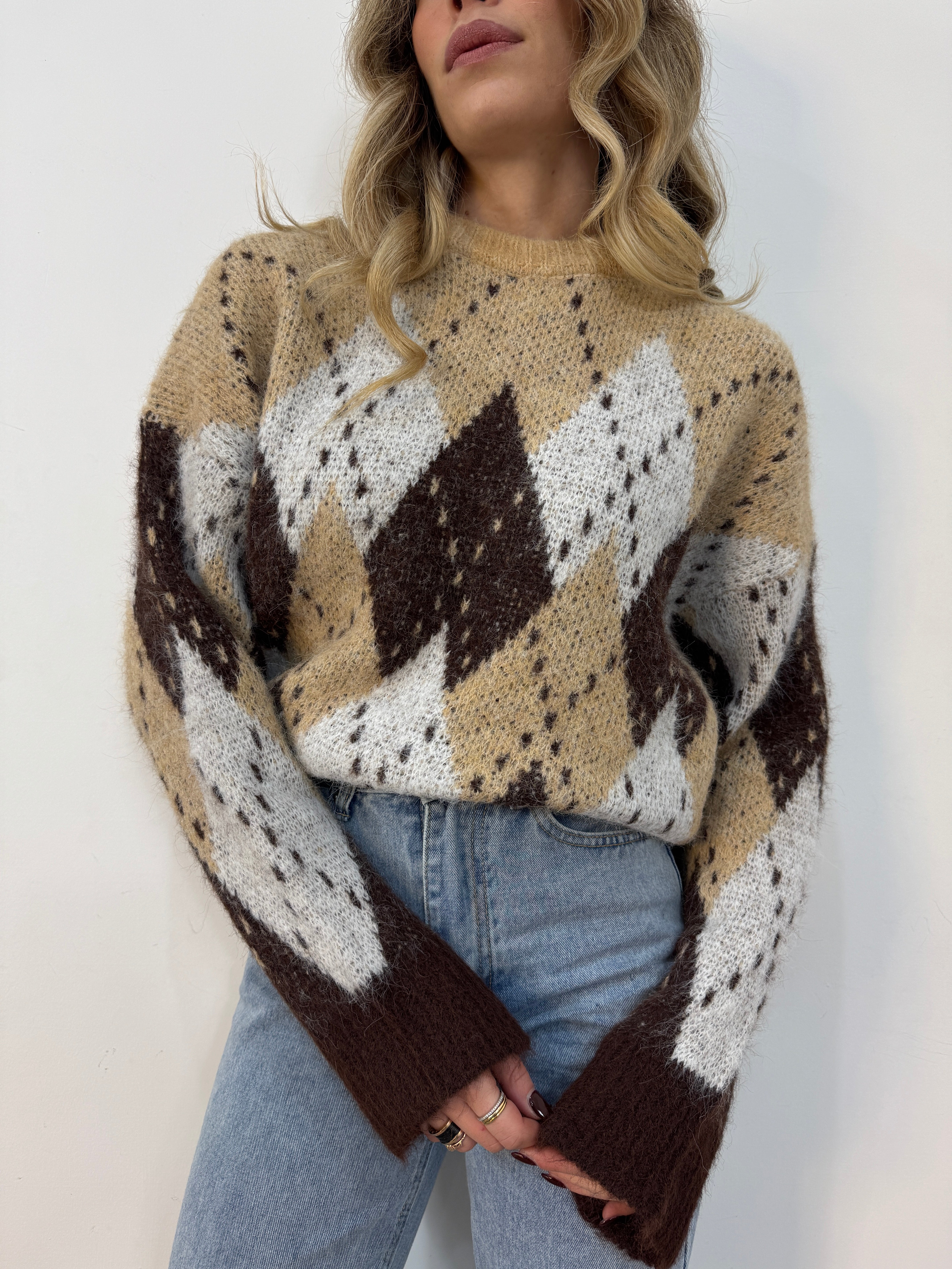Maglia rombi Camel