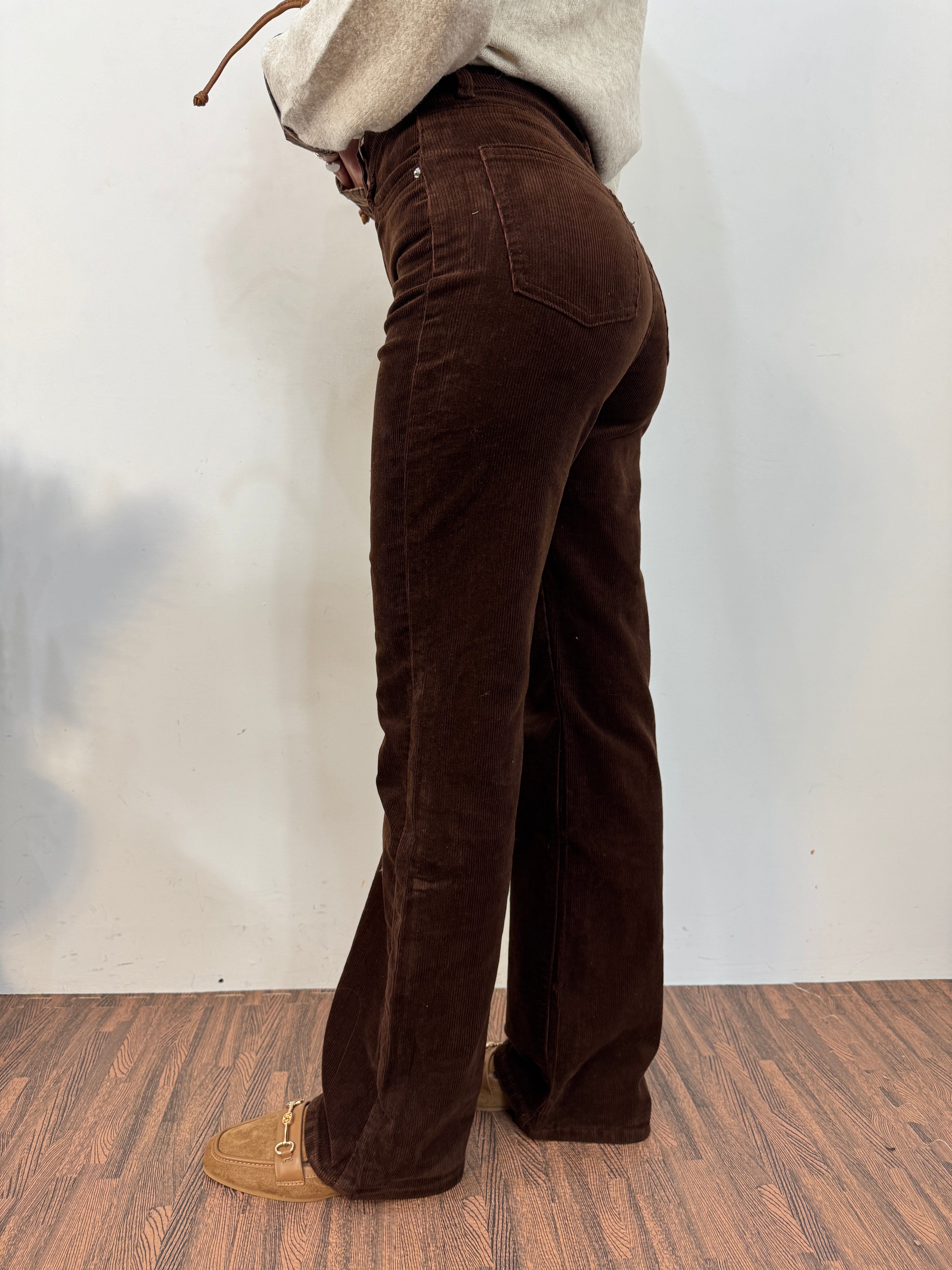 Pantalone velvet brown