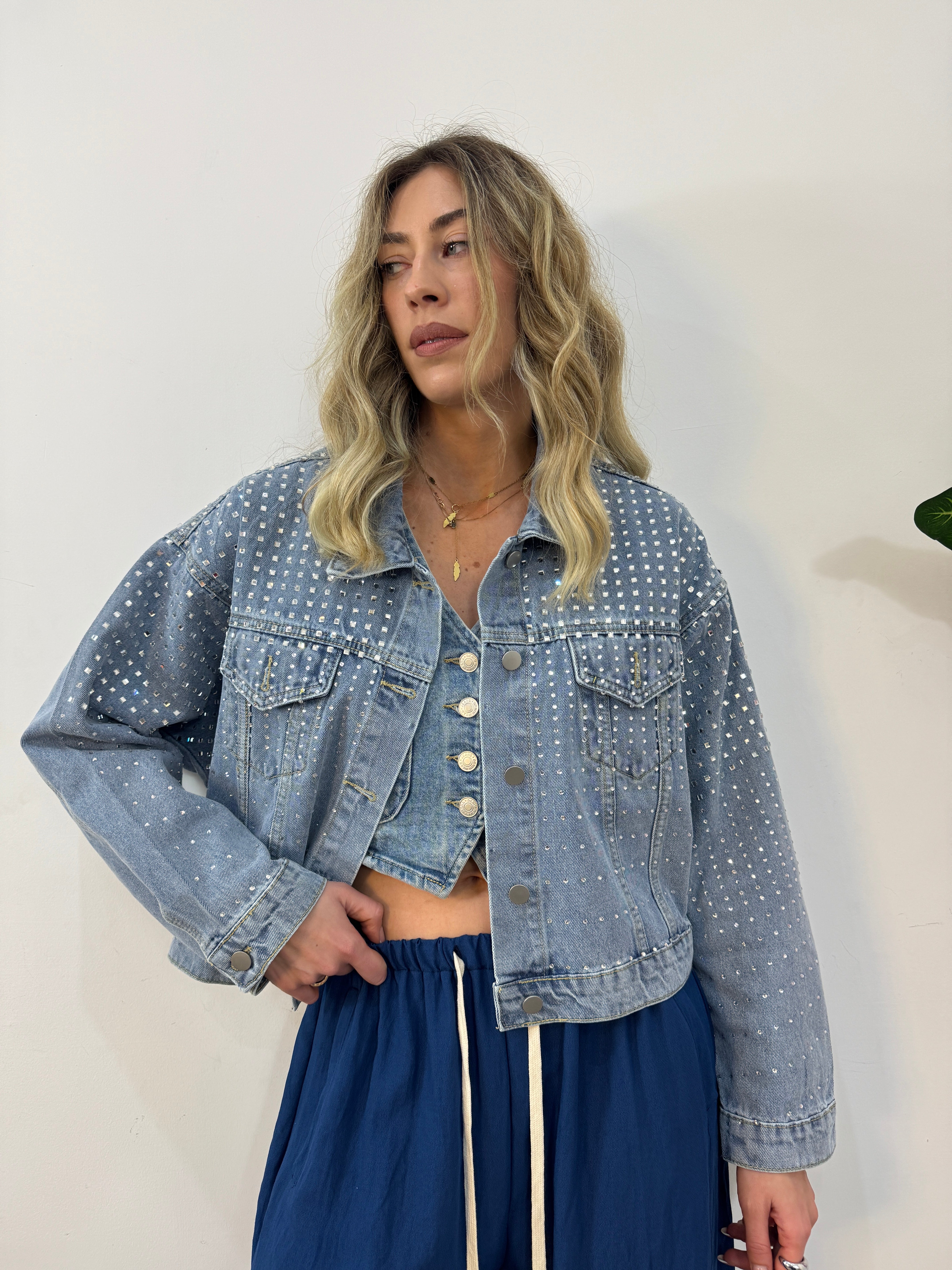 Giacca denim shine