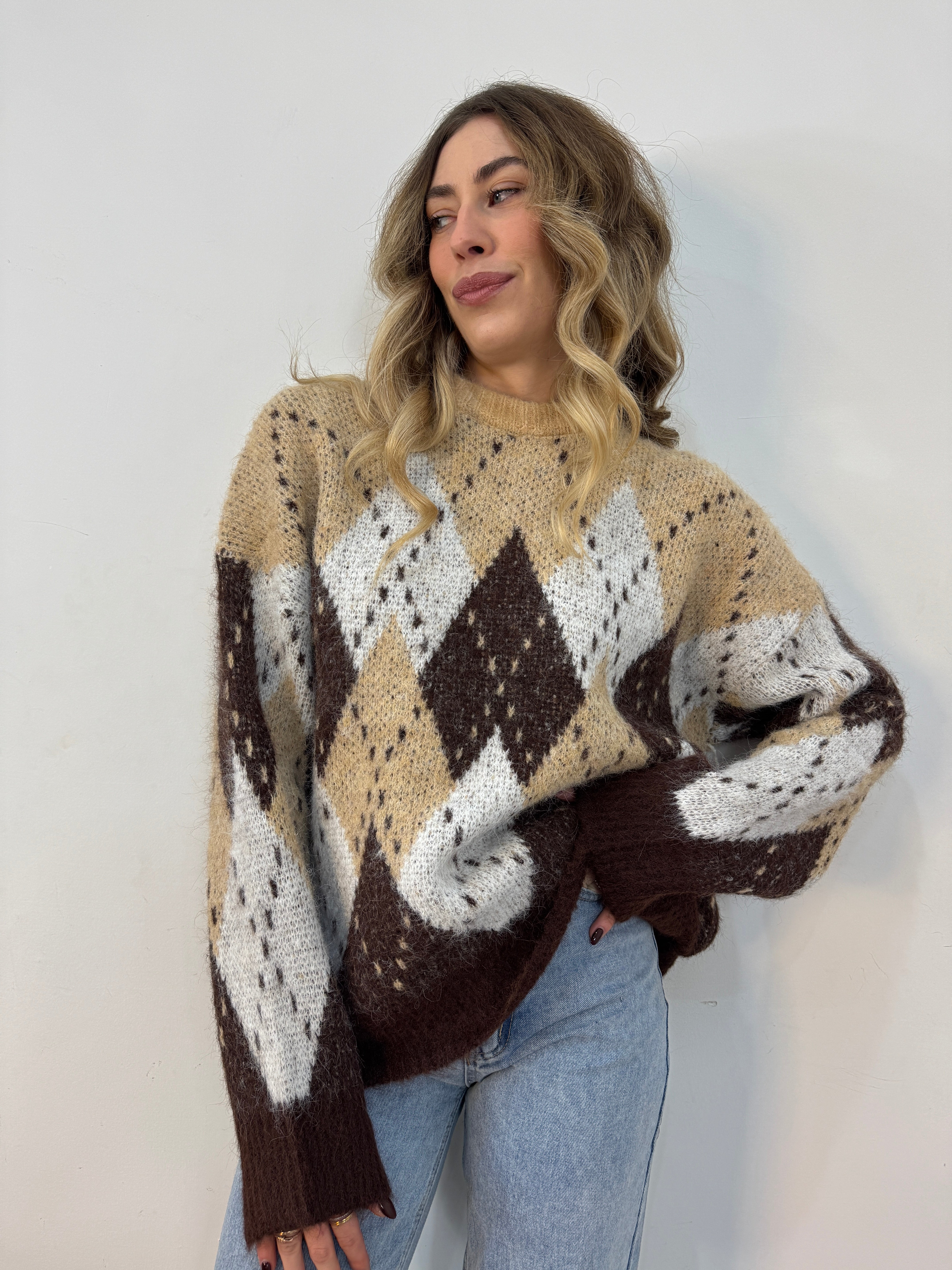 Maglia rombi Camel