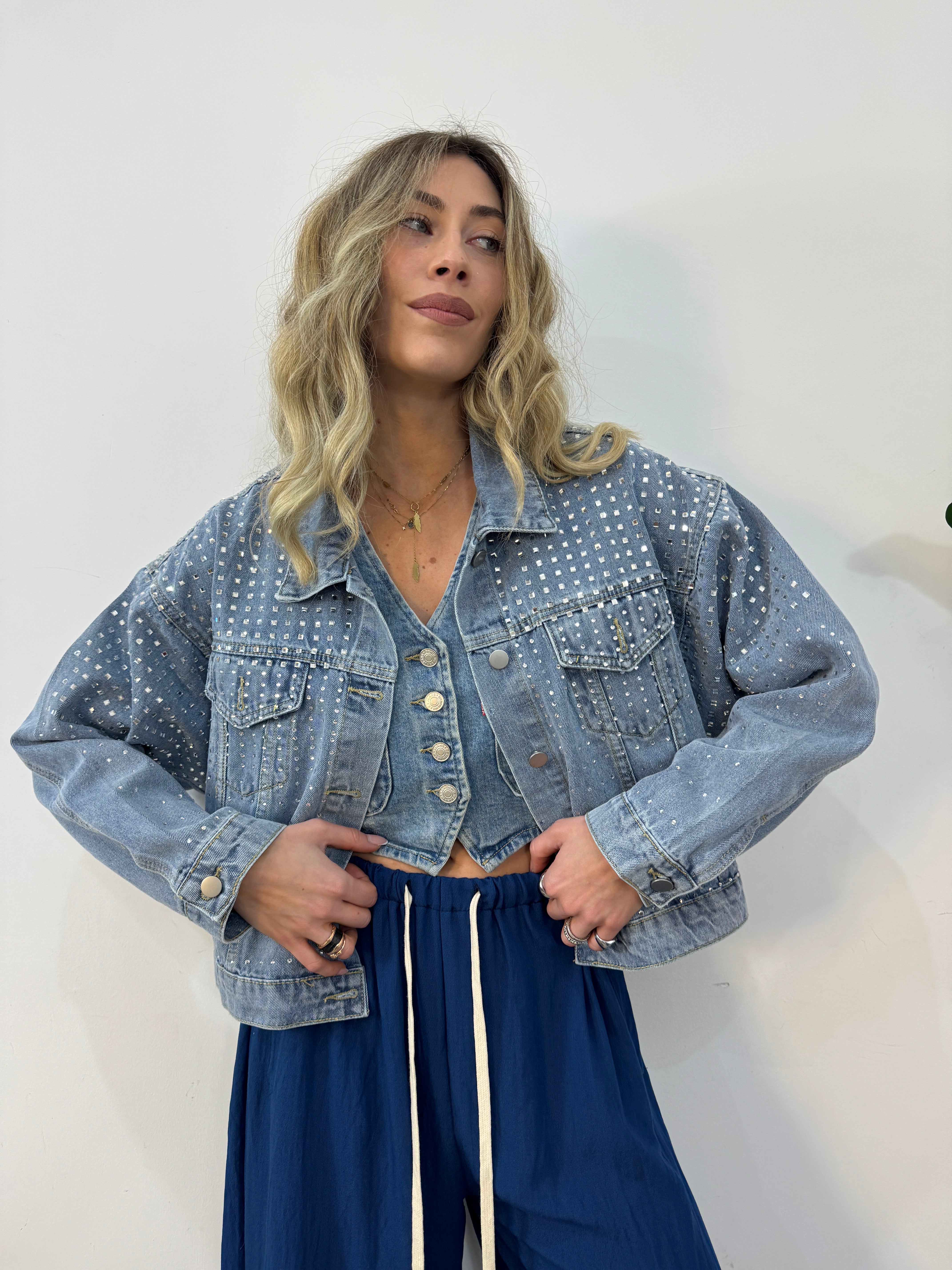 Giacca denim shine