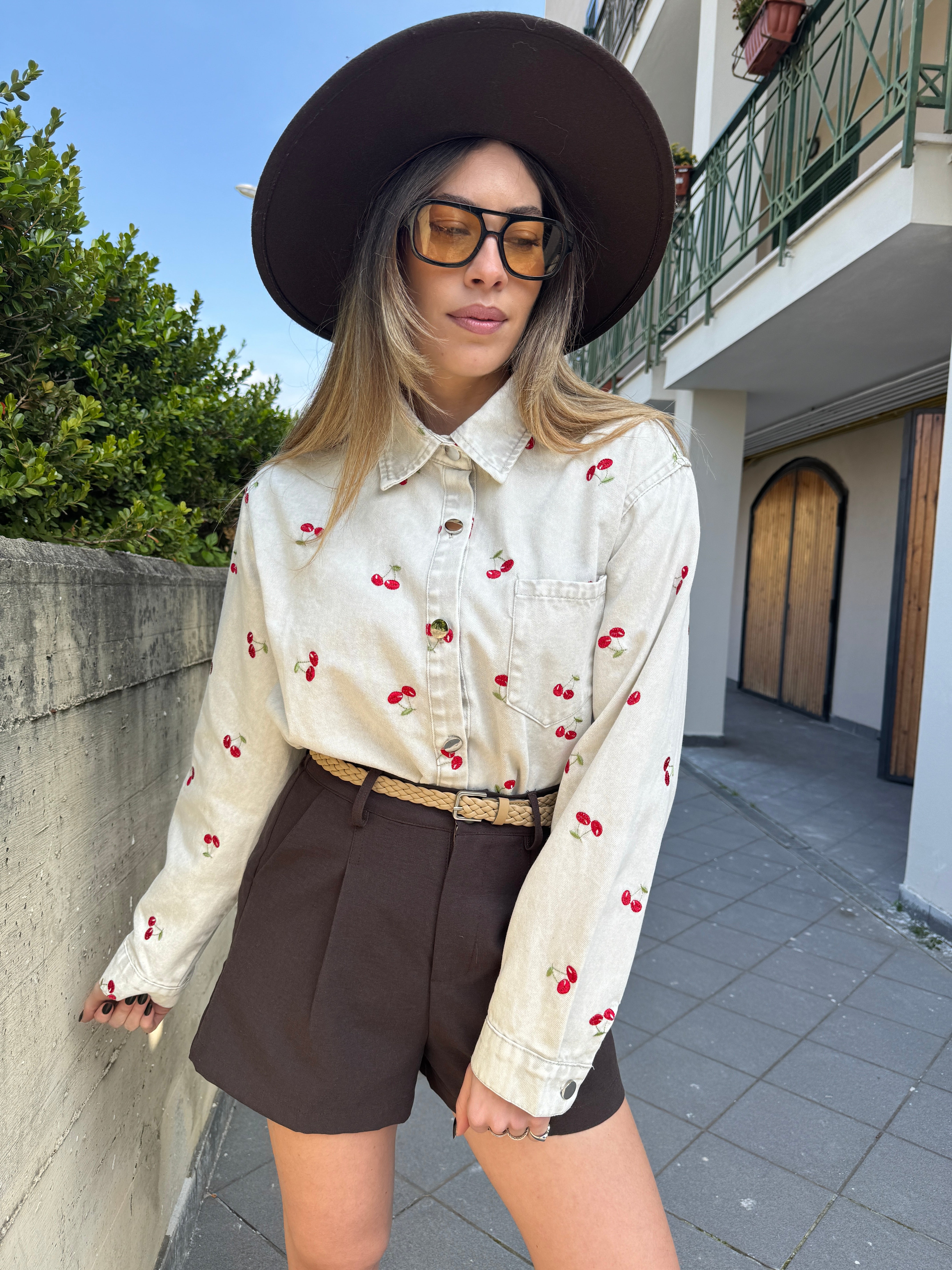 Camicia denim ciliegina