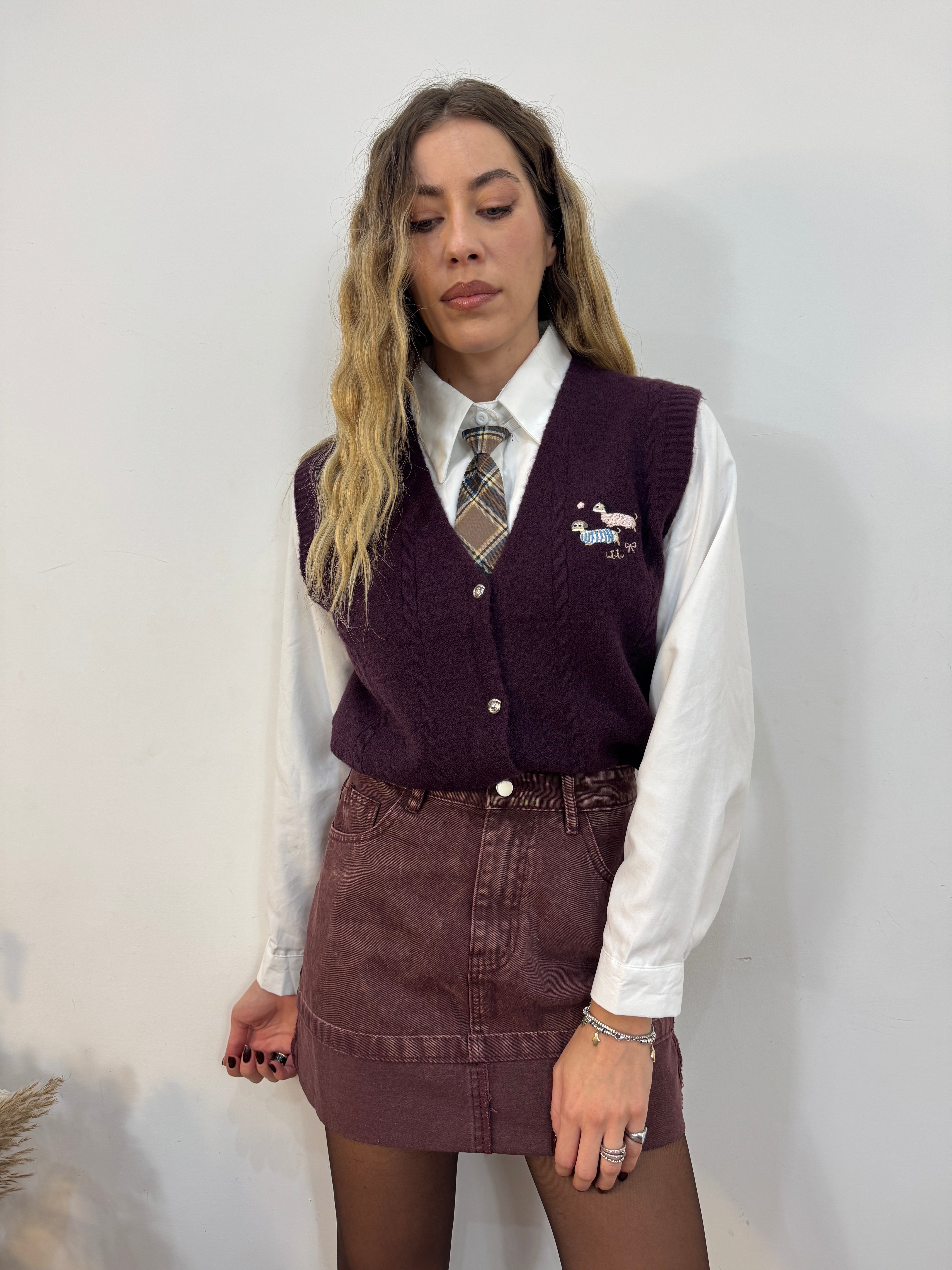 Gilet&camicia con cravattino