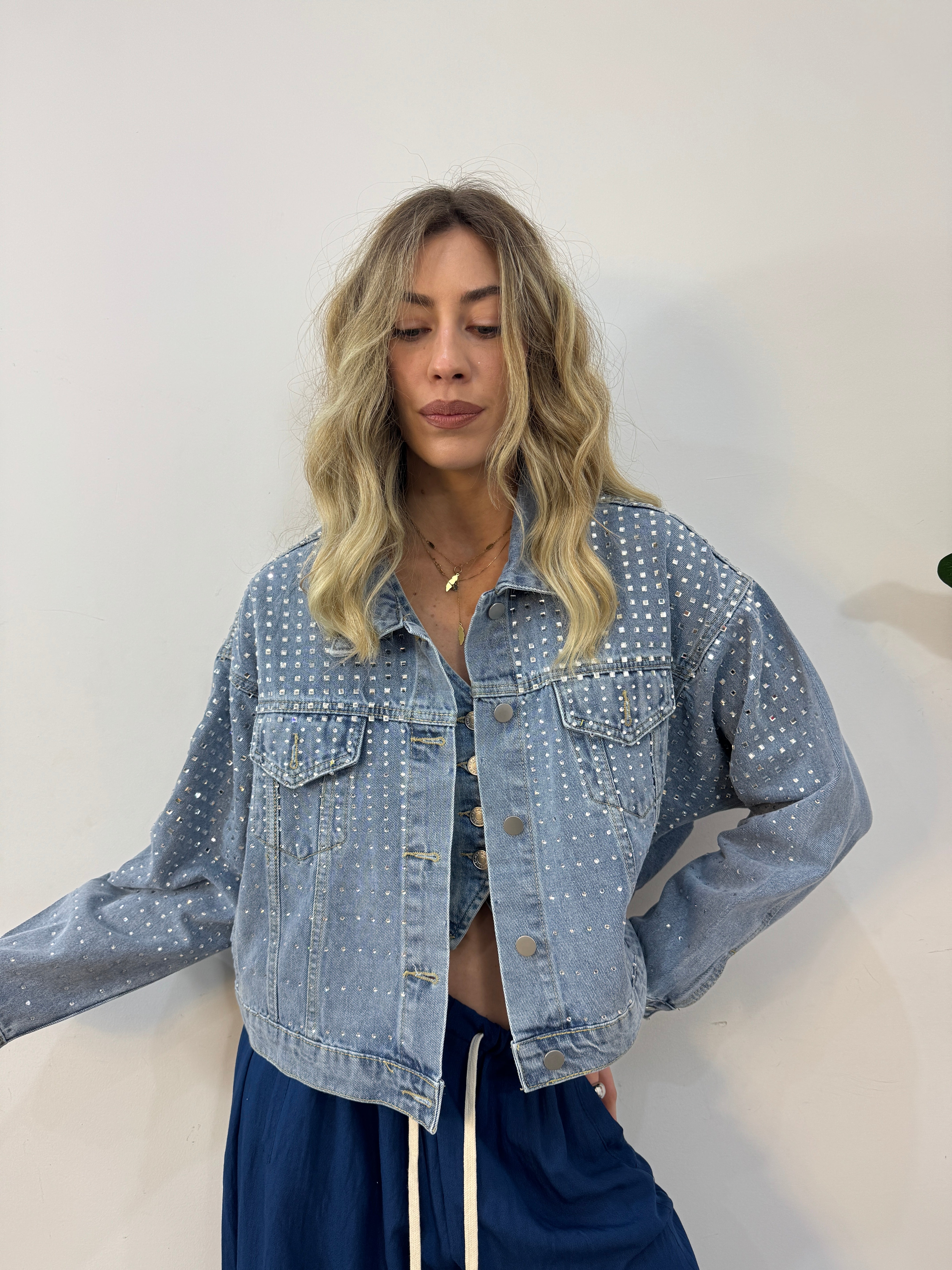 Giacca denim shine