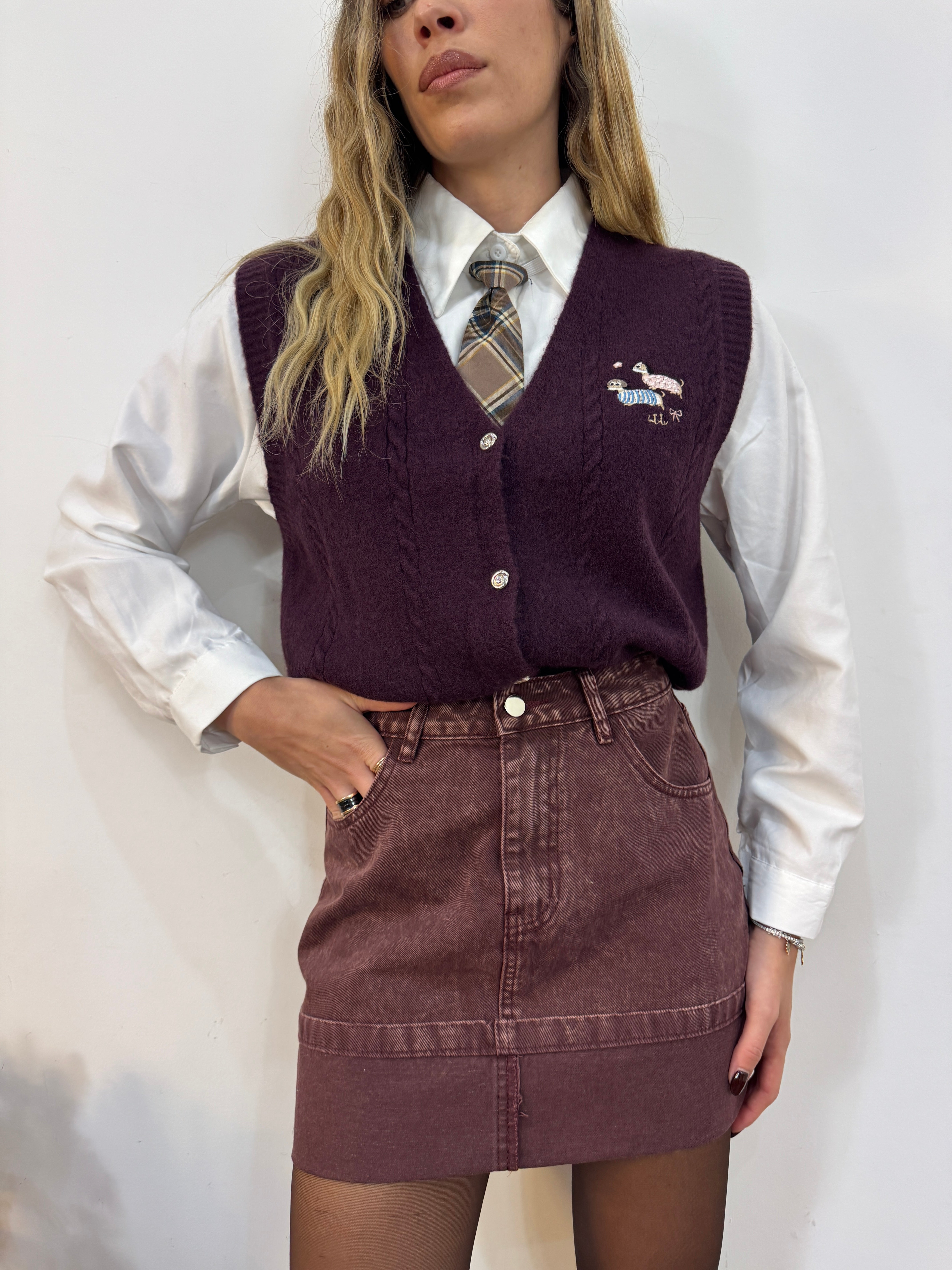Gilet&camicia con cravattino