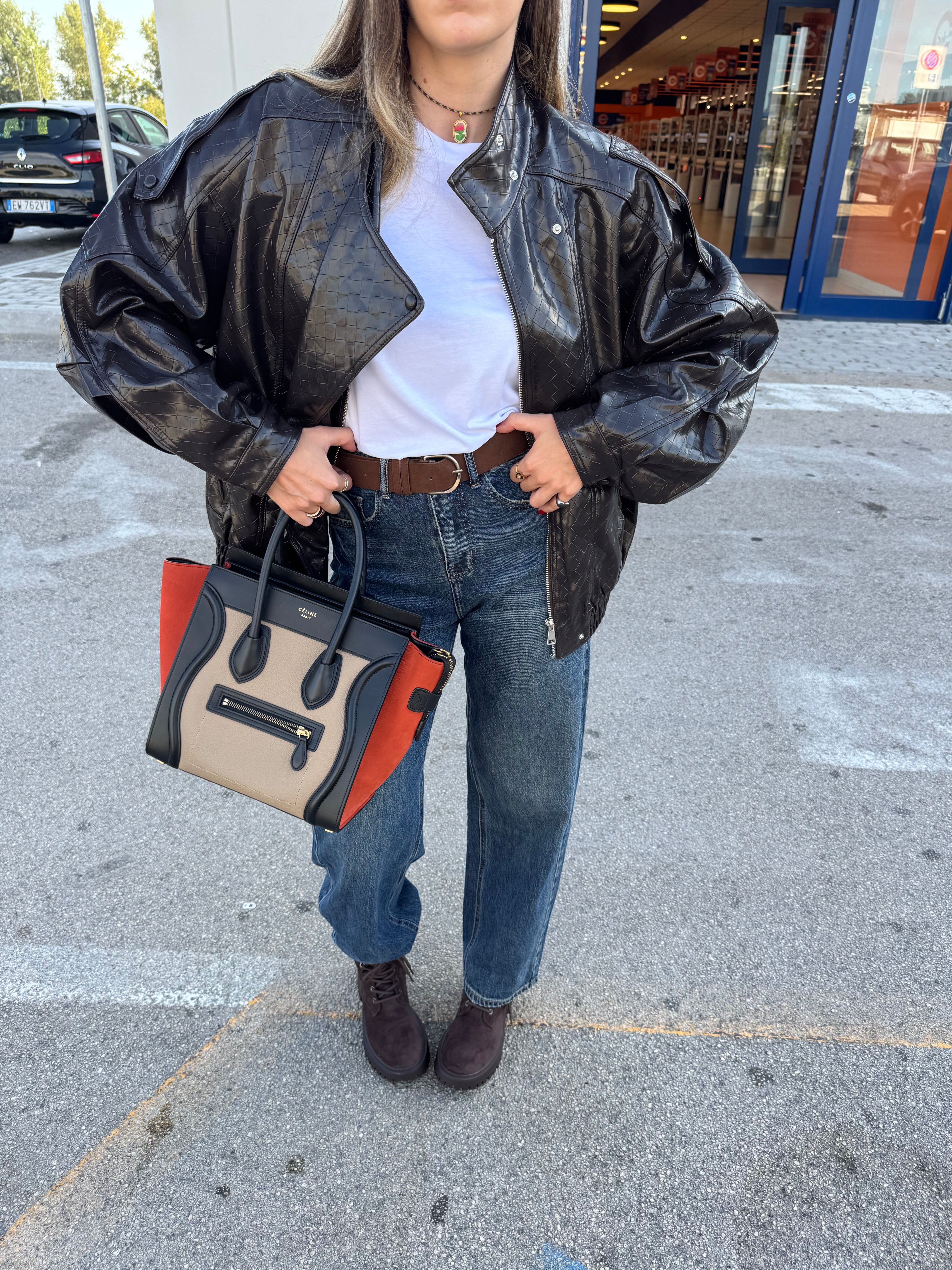 Bomber vernice marrone