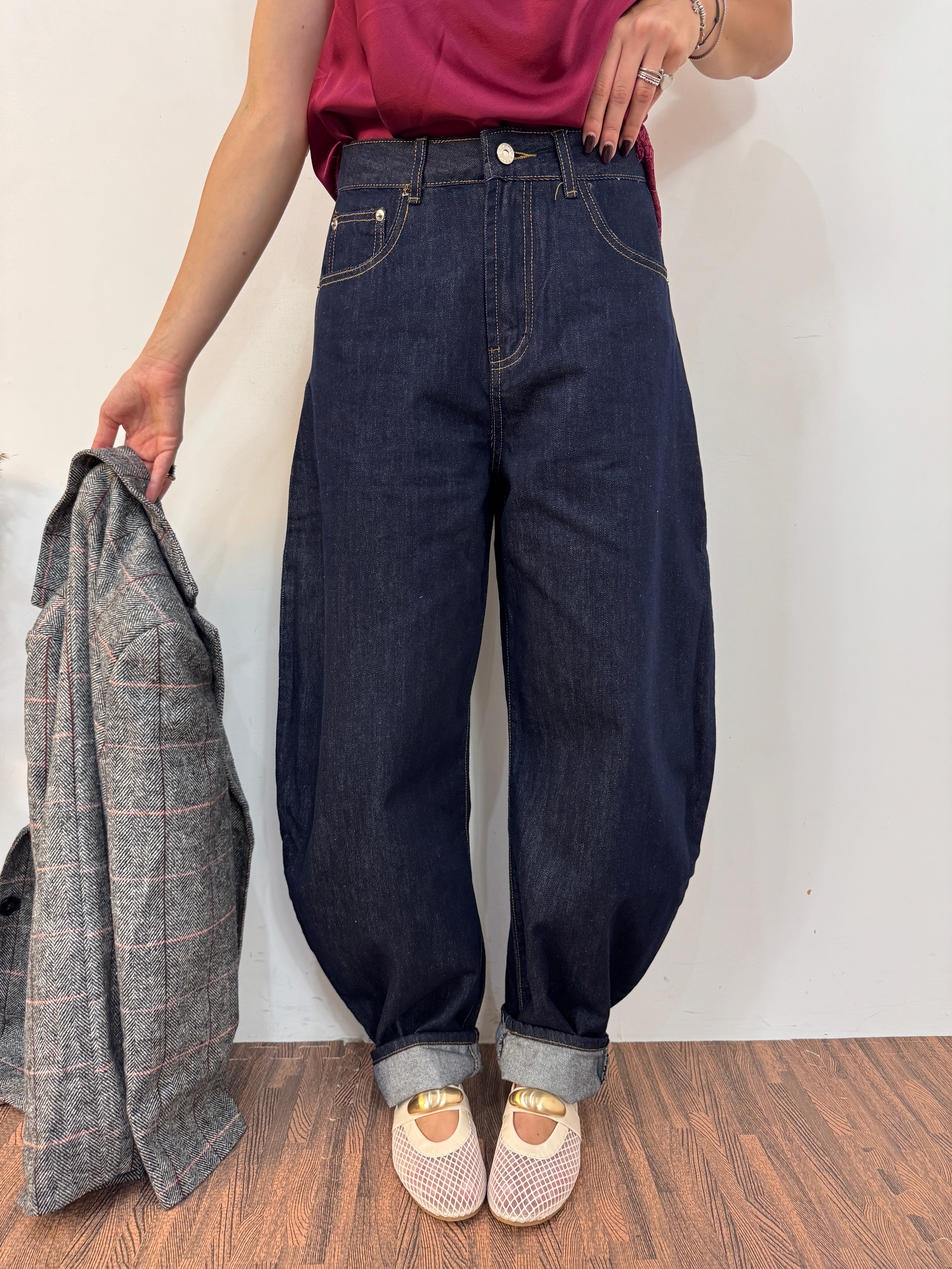Jeans ballon dark blu