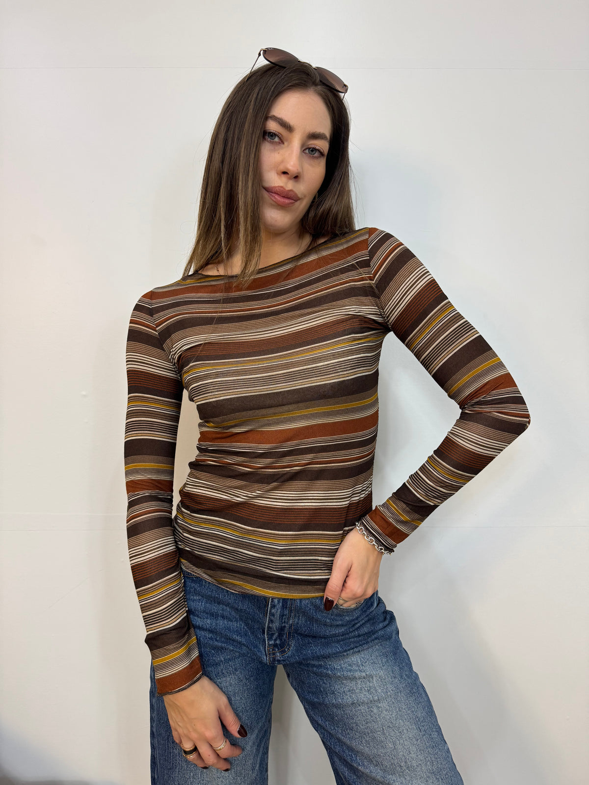 Maglia sotto-giacca multirighe