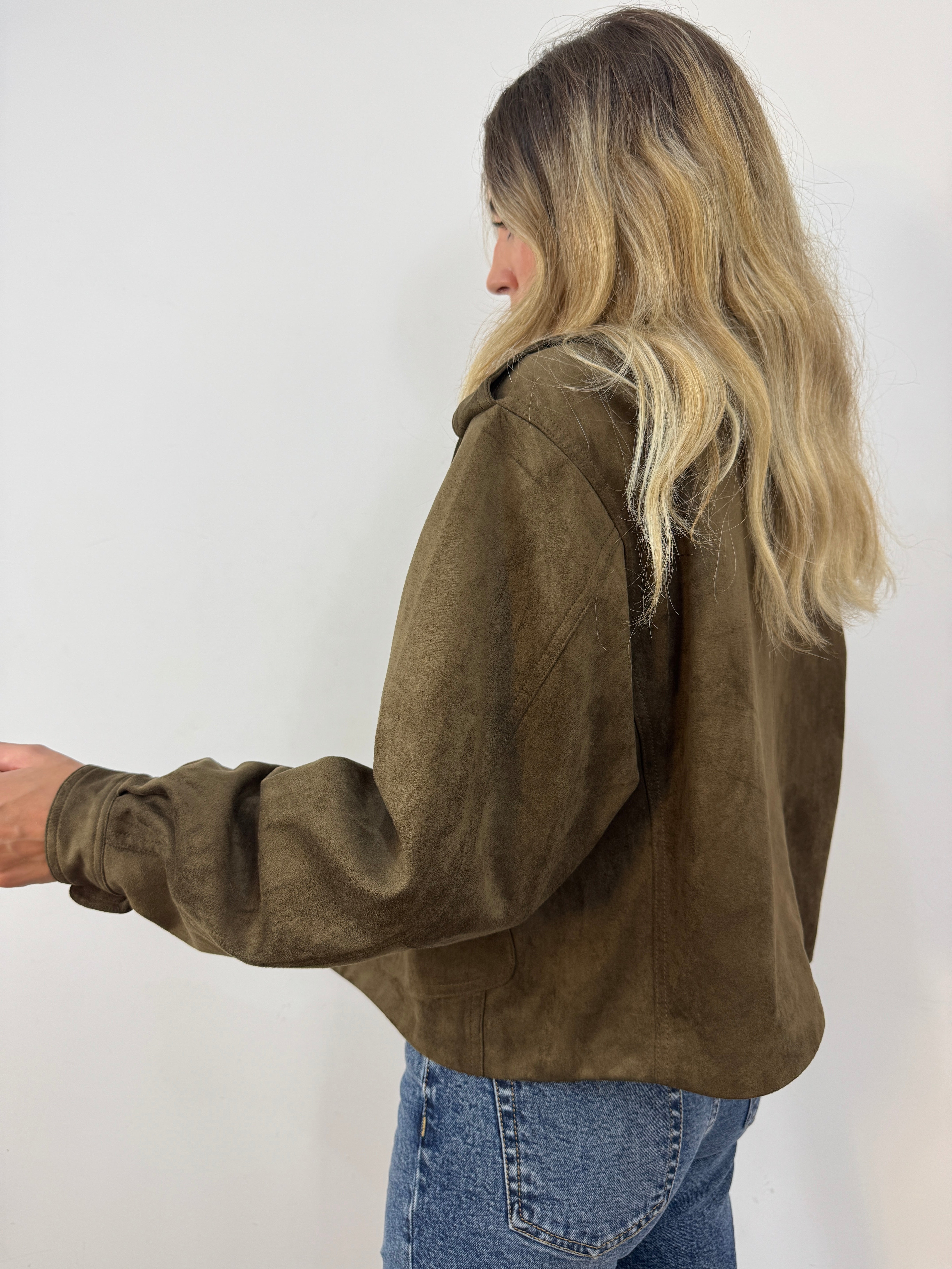 Trench crop scamosciato