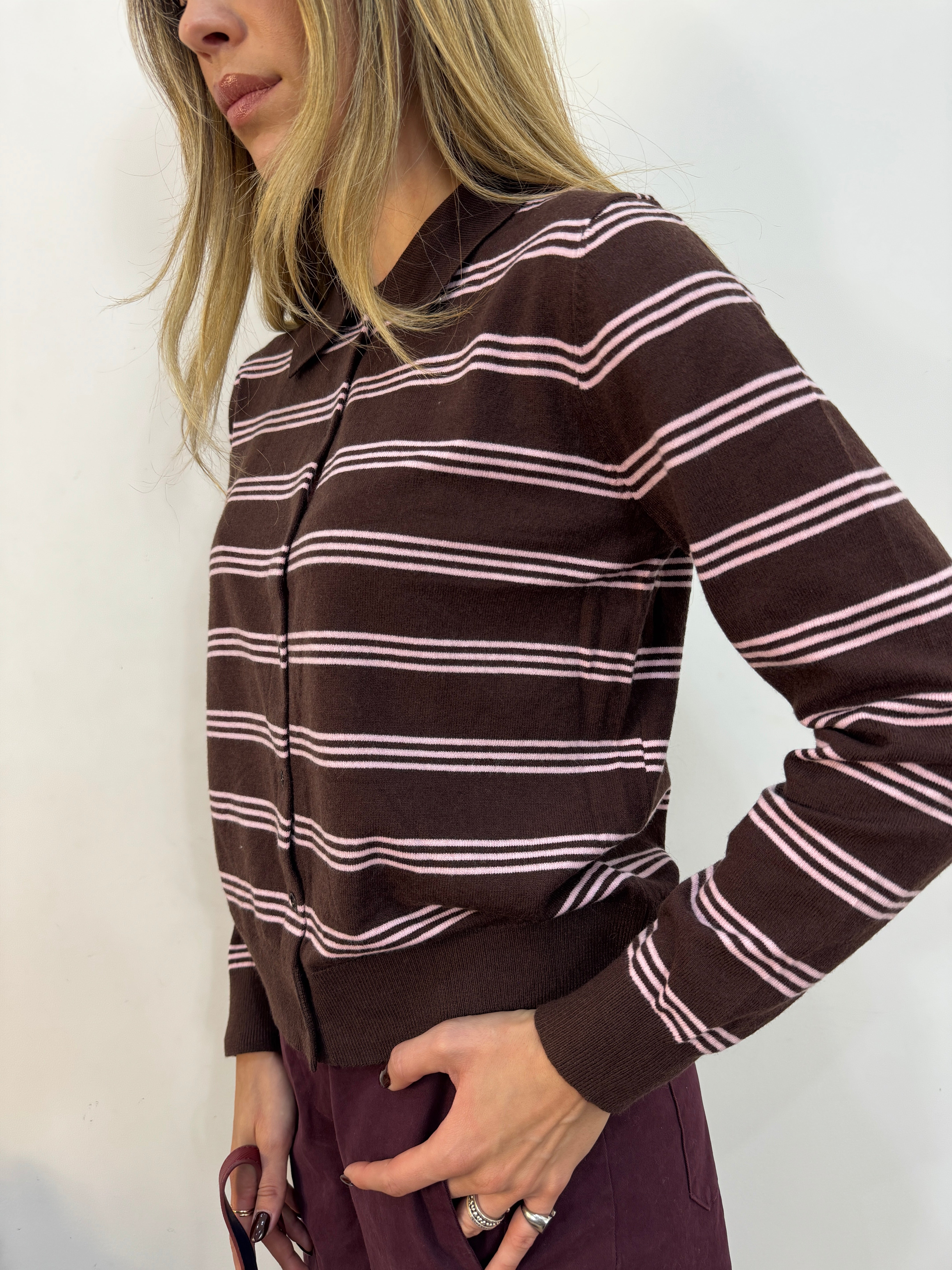 Cardigan righino rosa