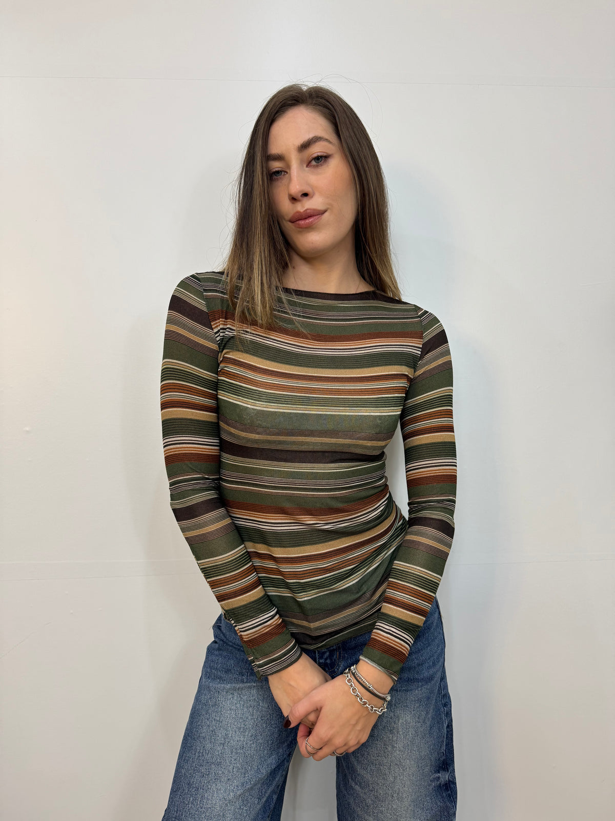 Maglia sotto-giacca multirighe