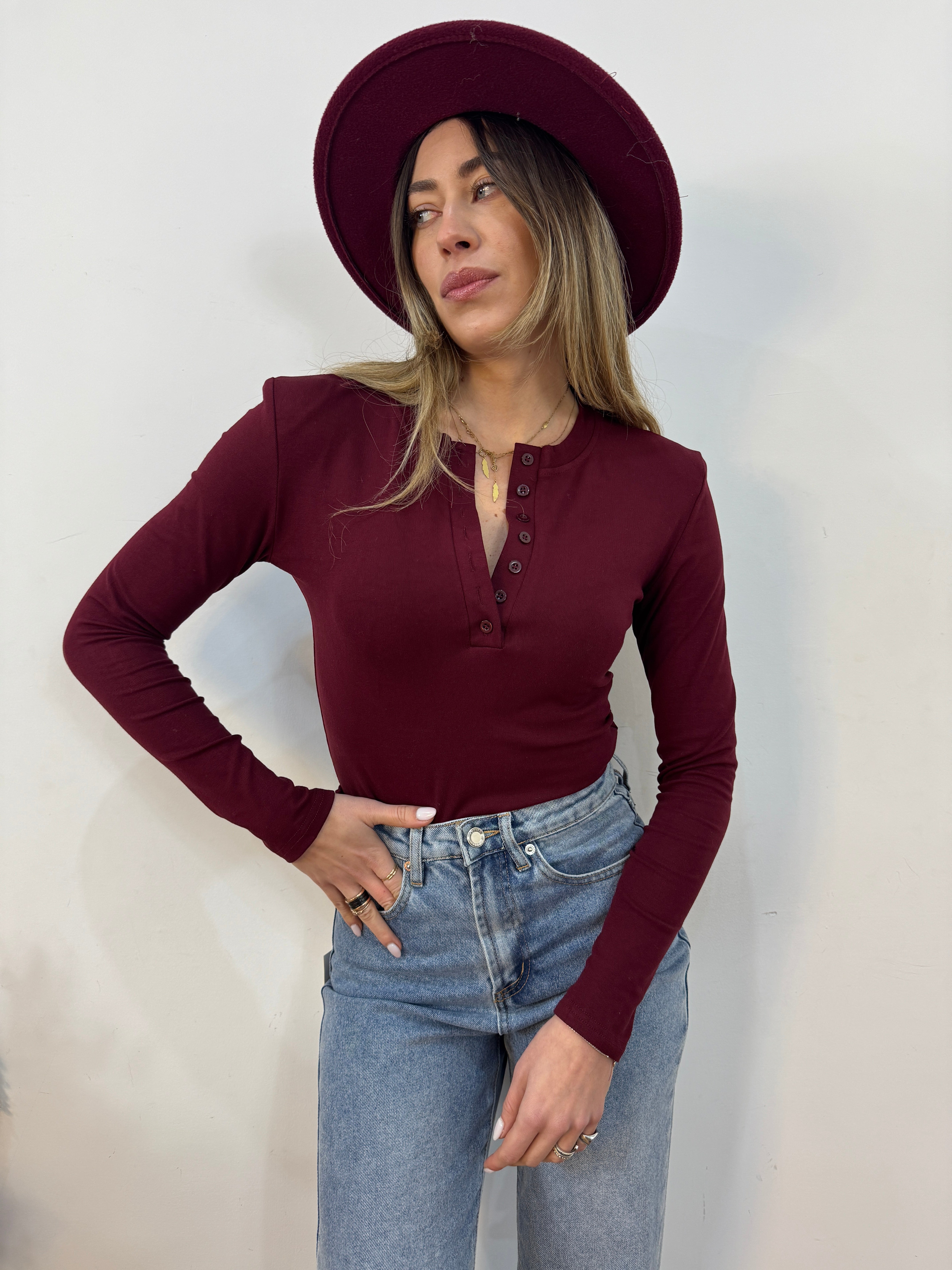 Maglia bottoncini smoky