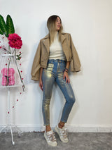 Jeans skinny laminato