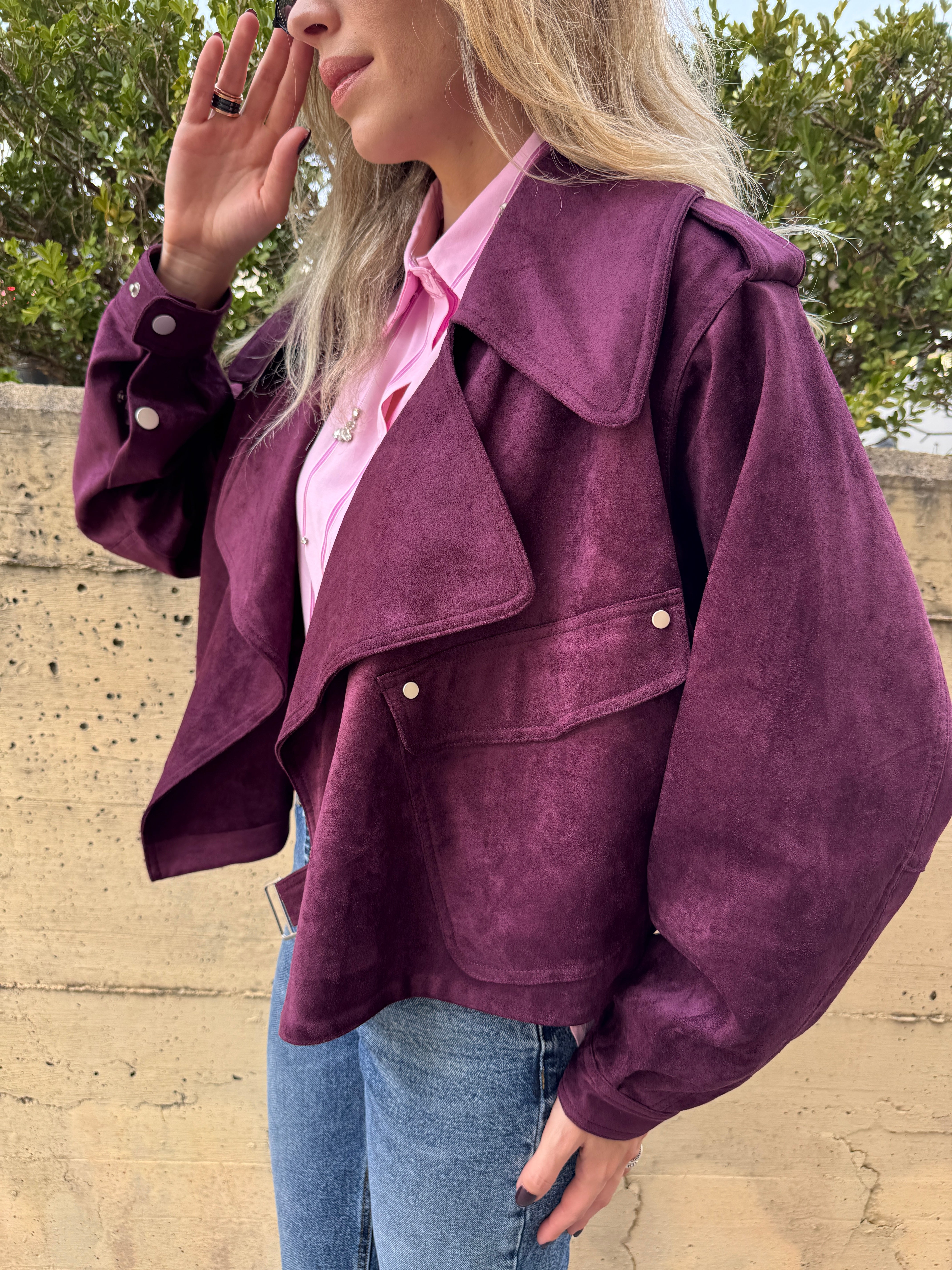 Trench crop scamosciato