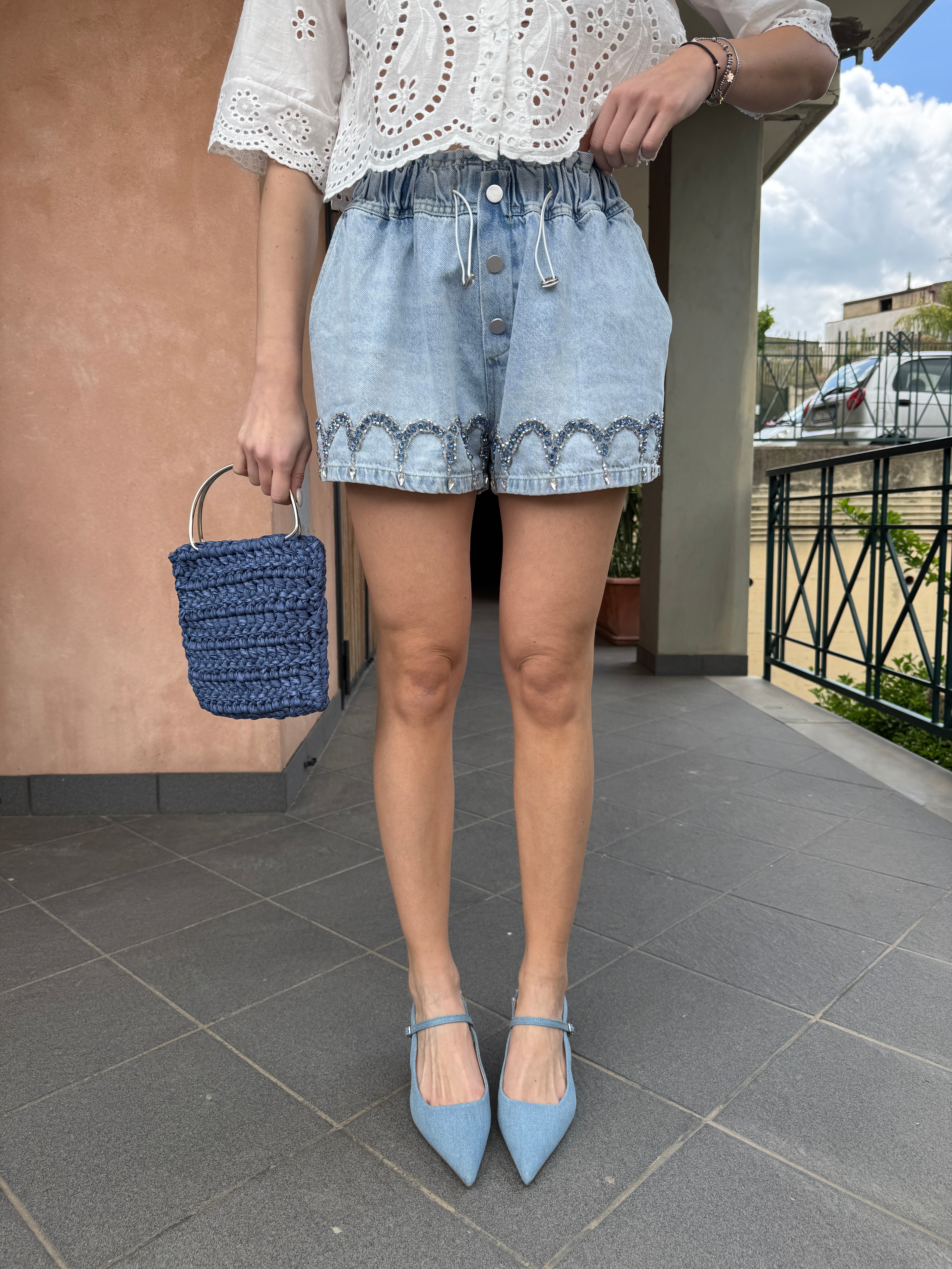 Pantaloncino caramel blue