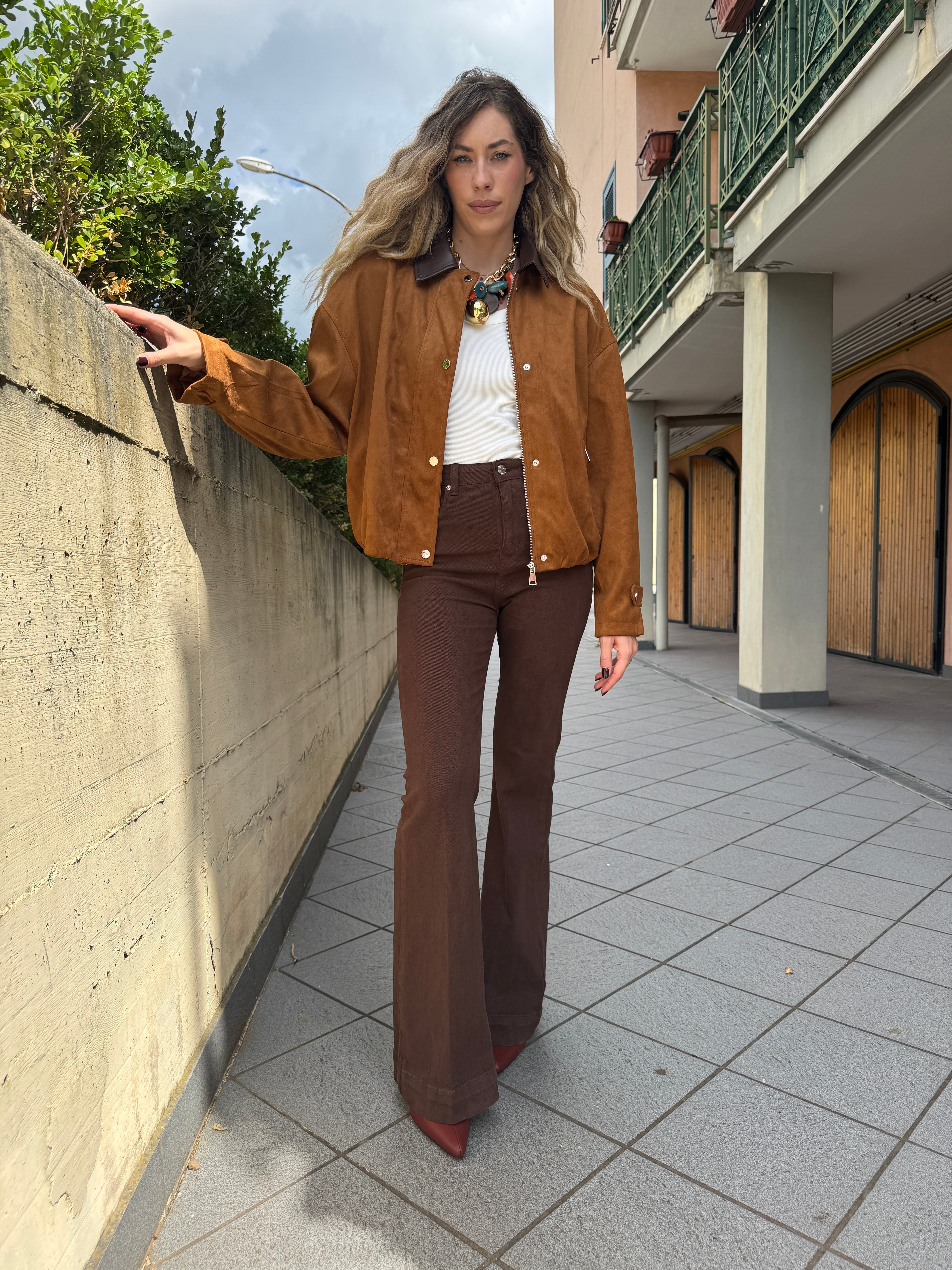 Jeans a zampa Cacao