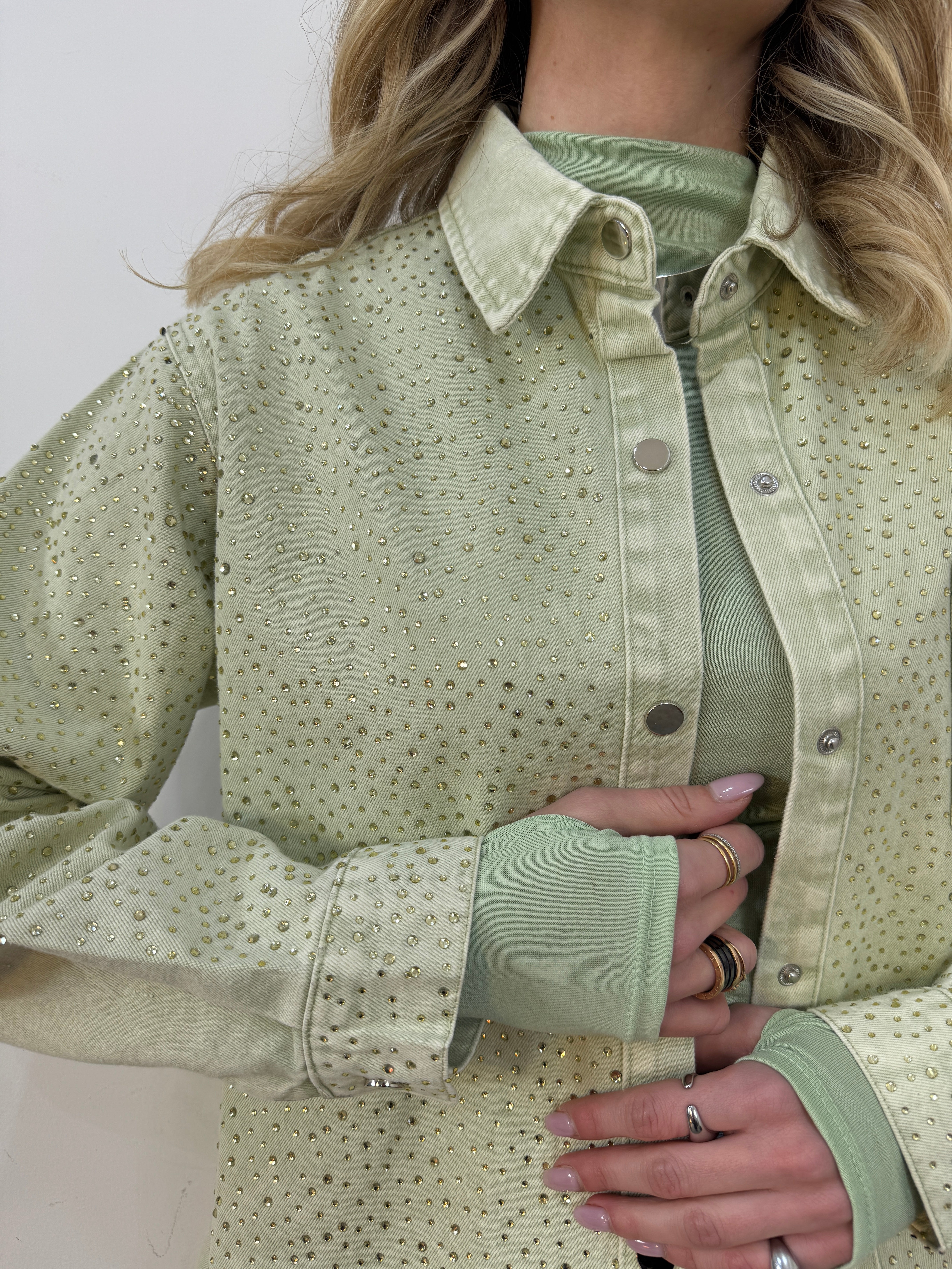 Giacca camicia verde