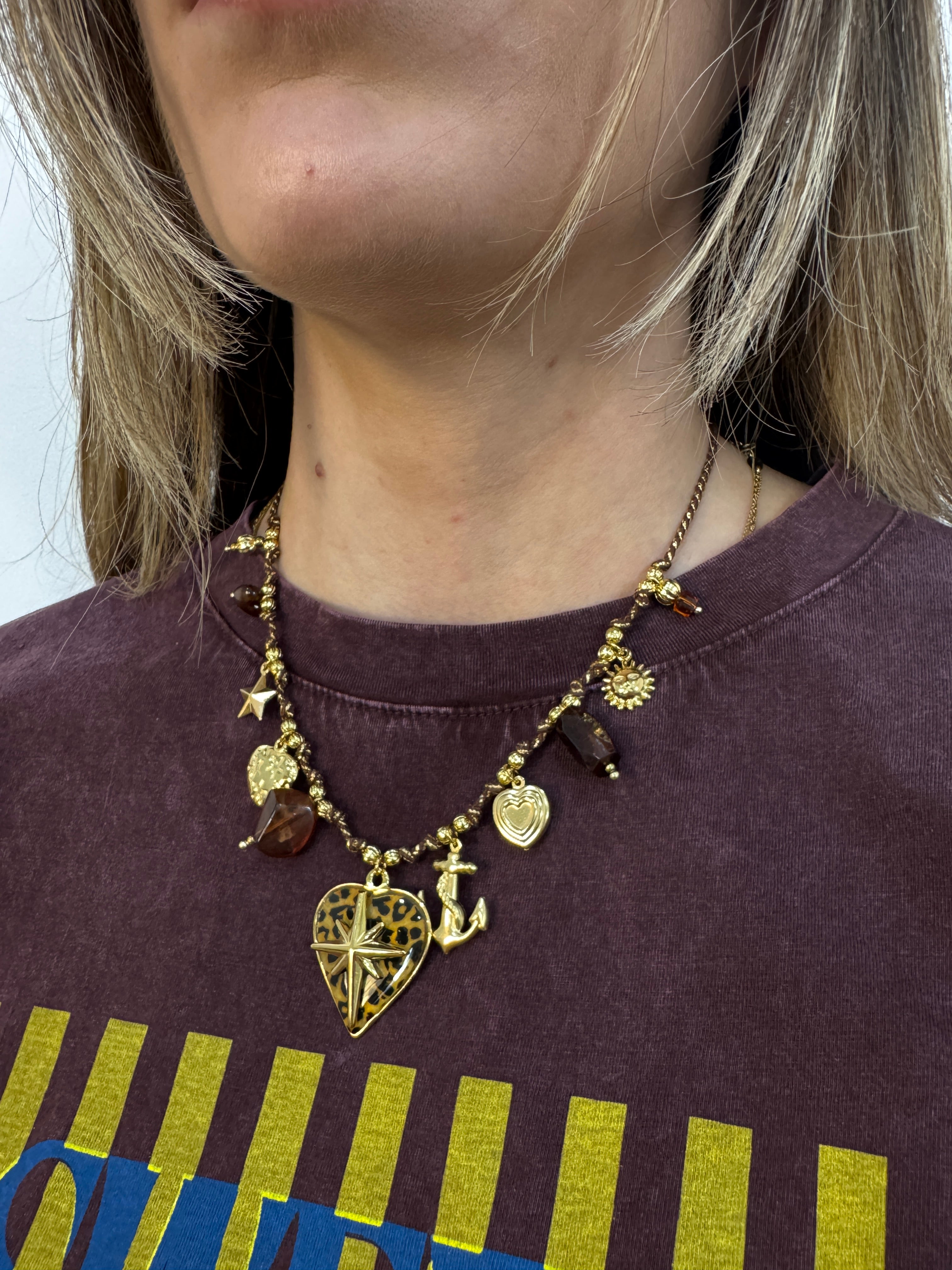 Collana cuore leopard