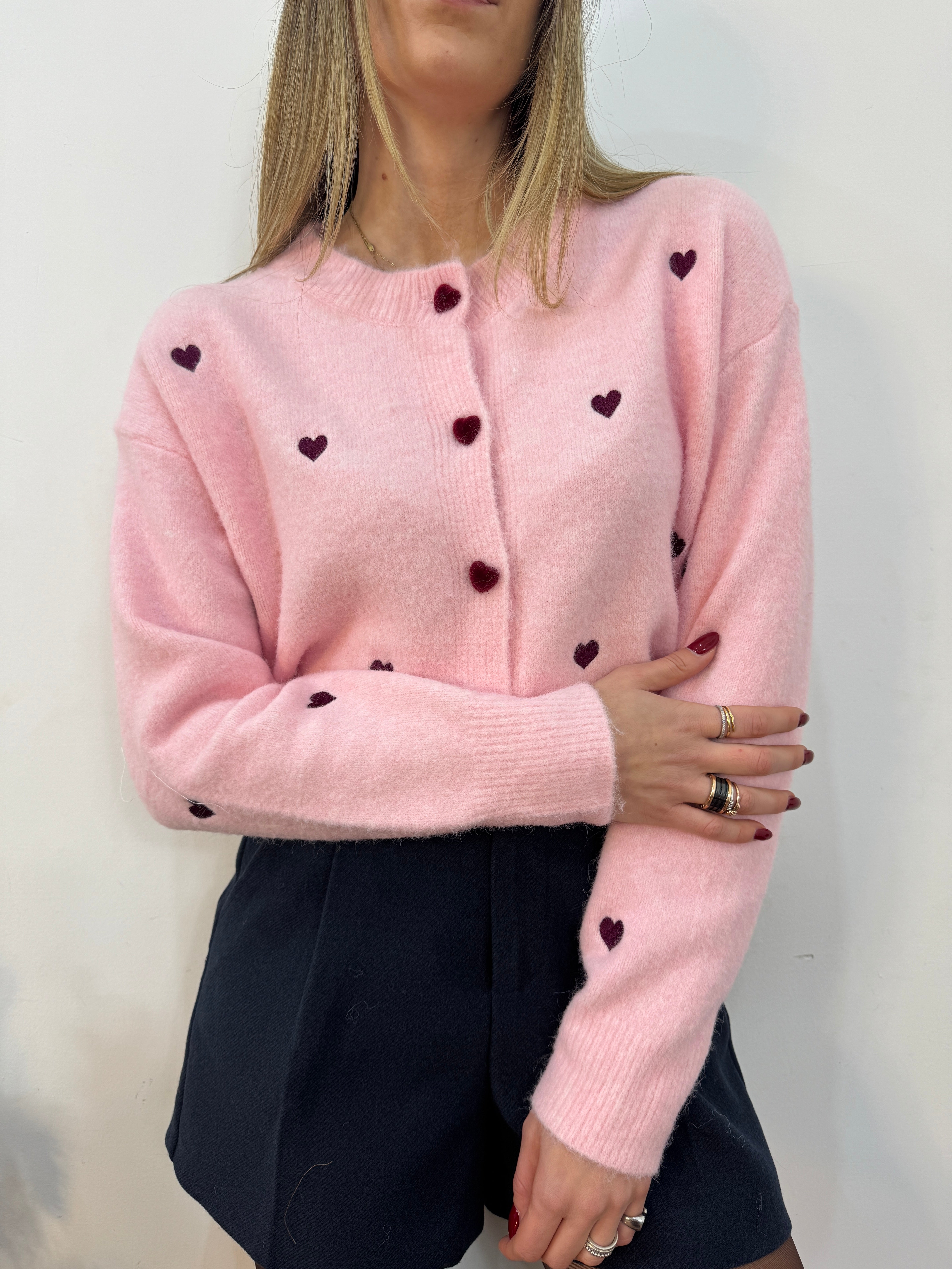 Cardigan pastello heart
