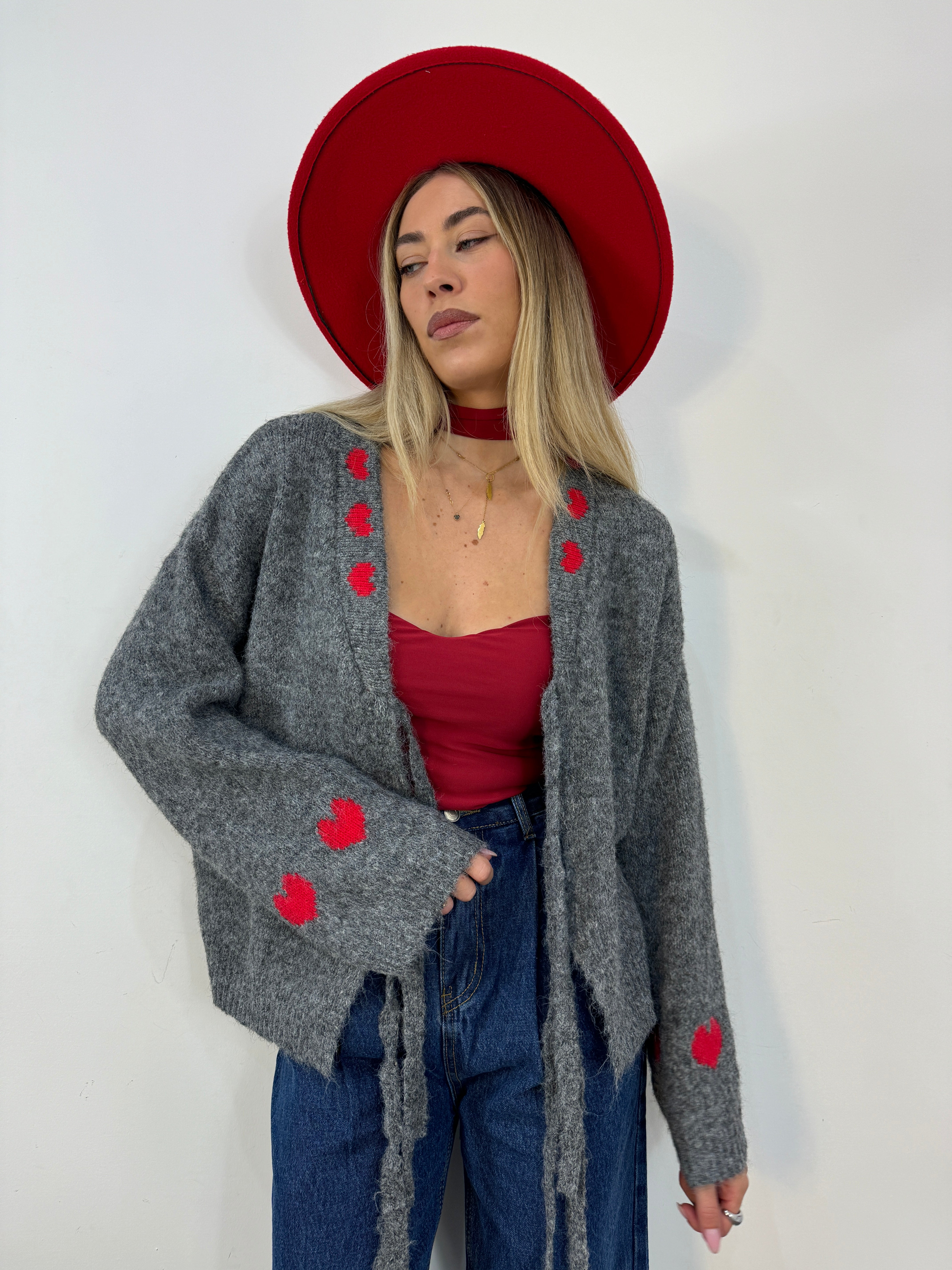 Cardigan cuoricino