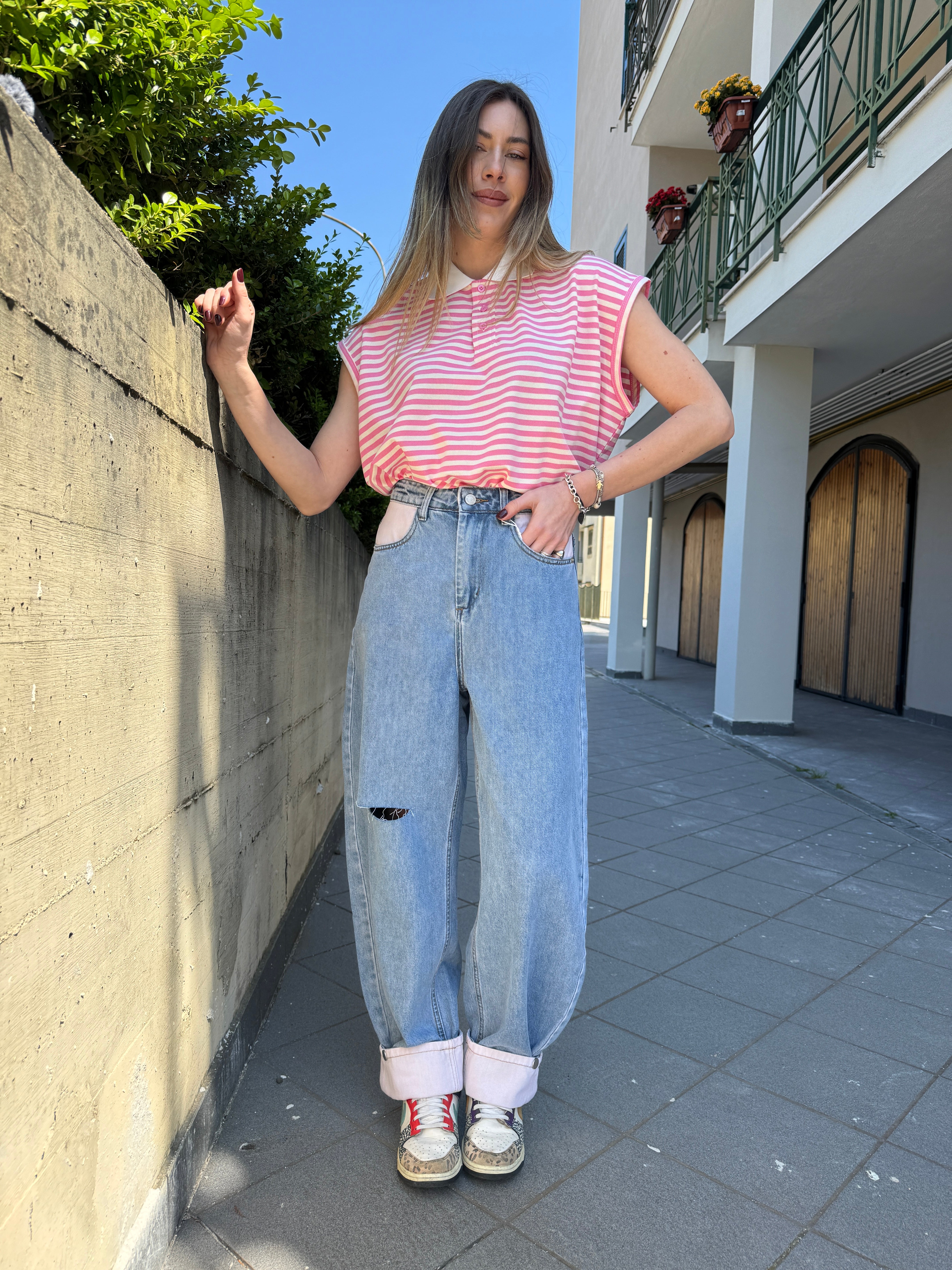 Jeans tasca light pink