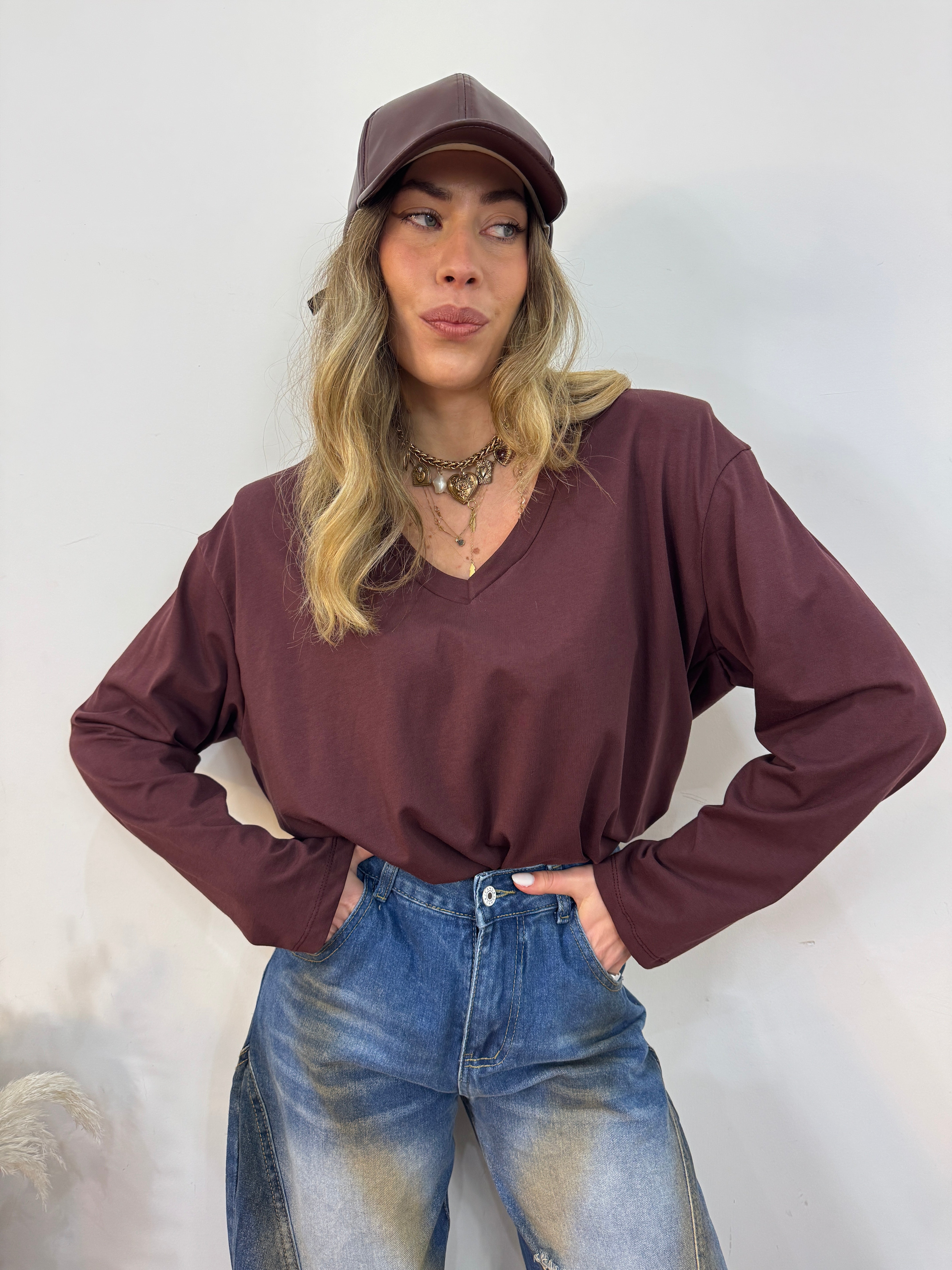 Maglia Spalline scollo “V”