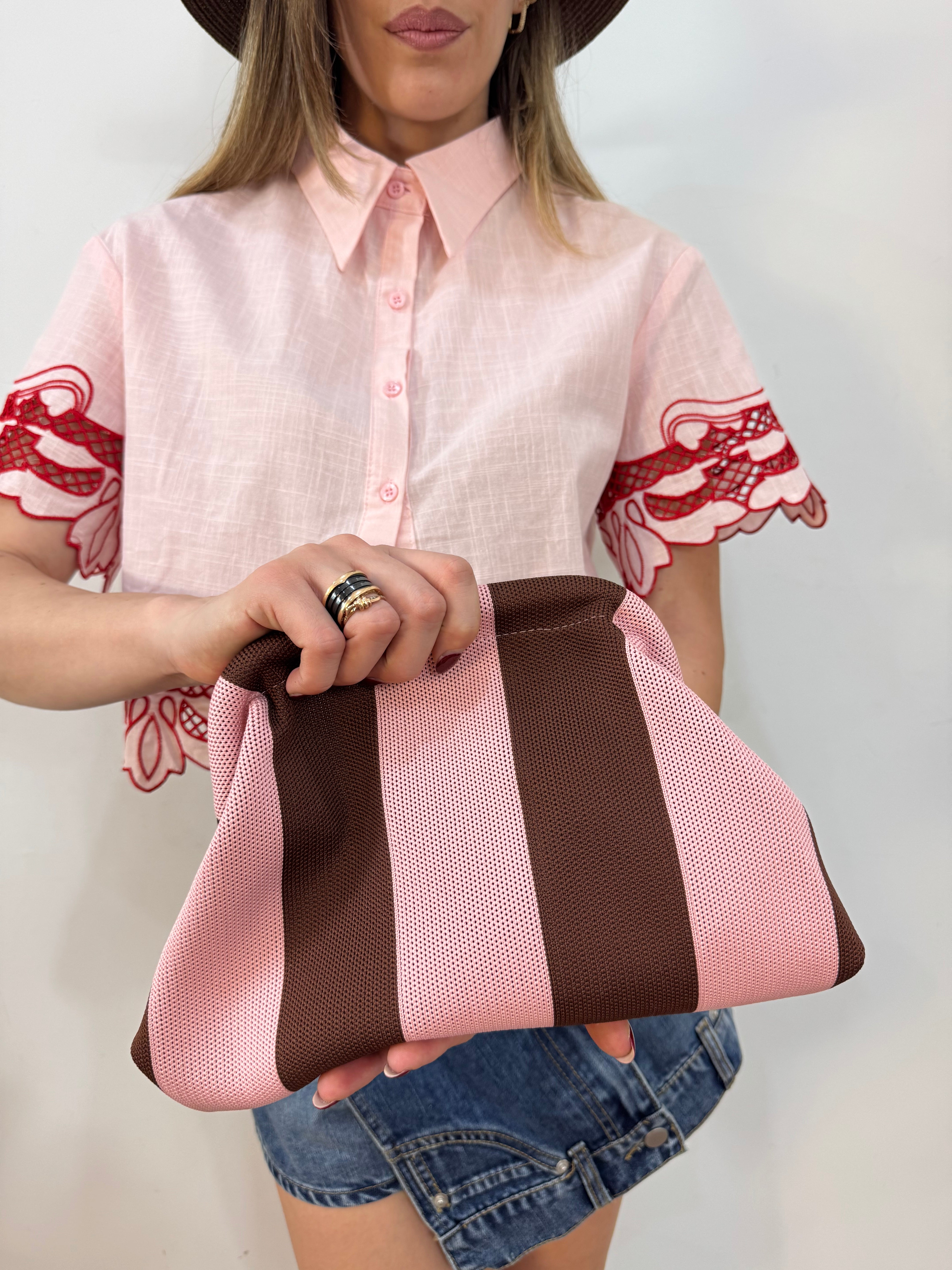 Borsa clutch bicolor