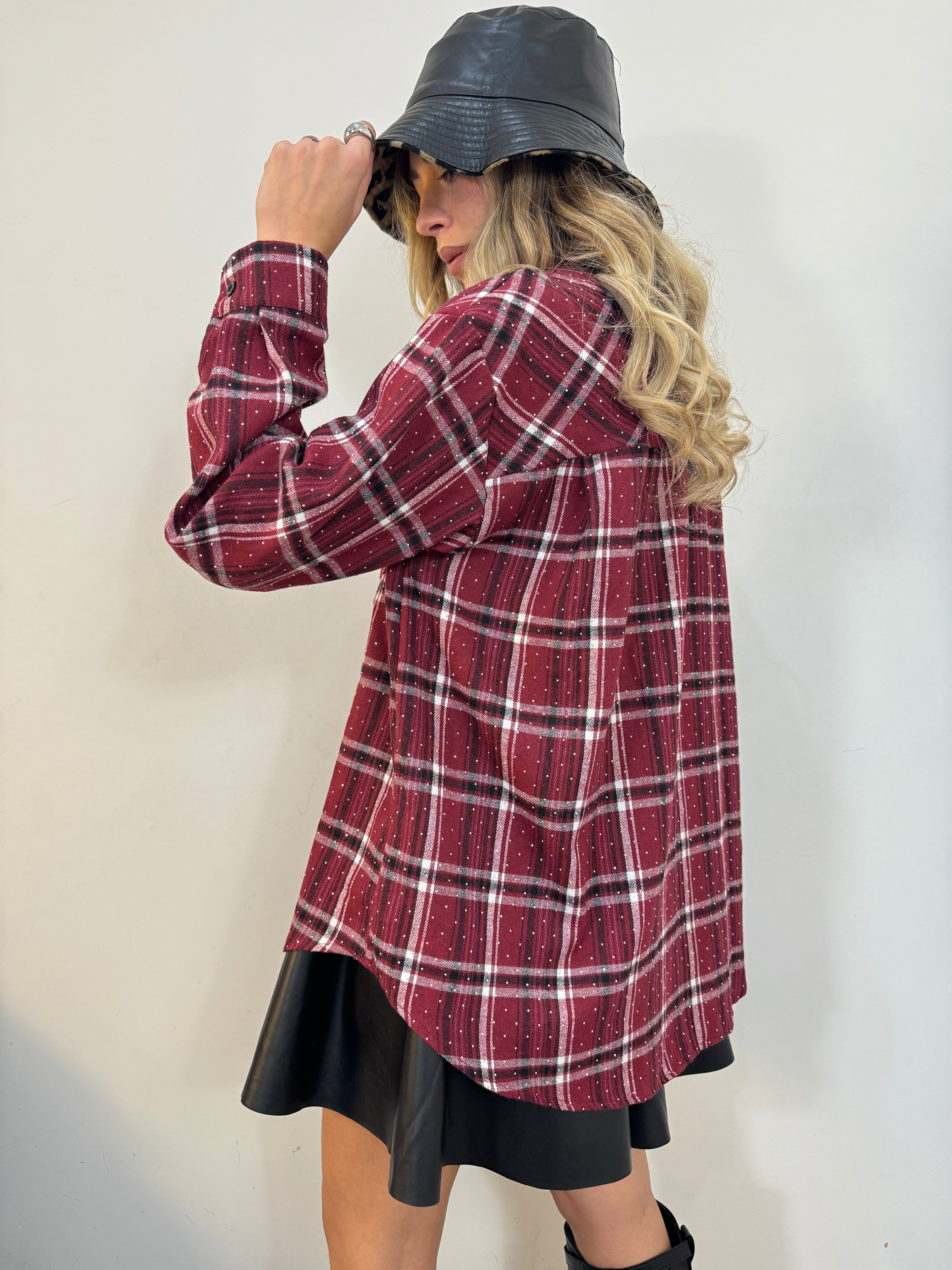 Camicia tartan wine